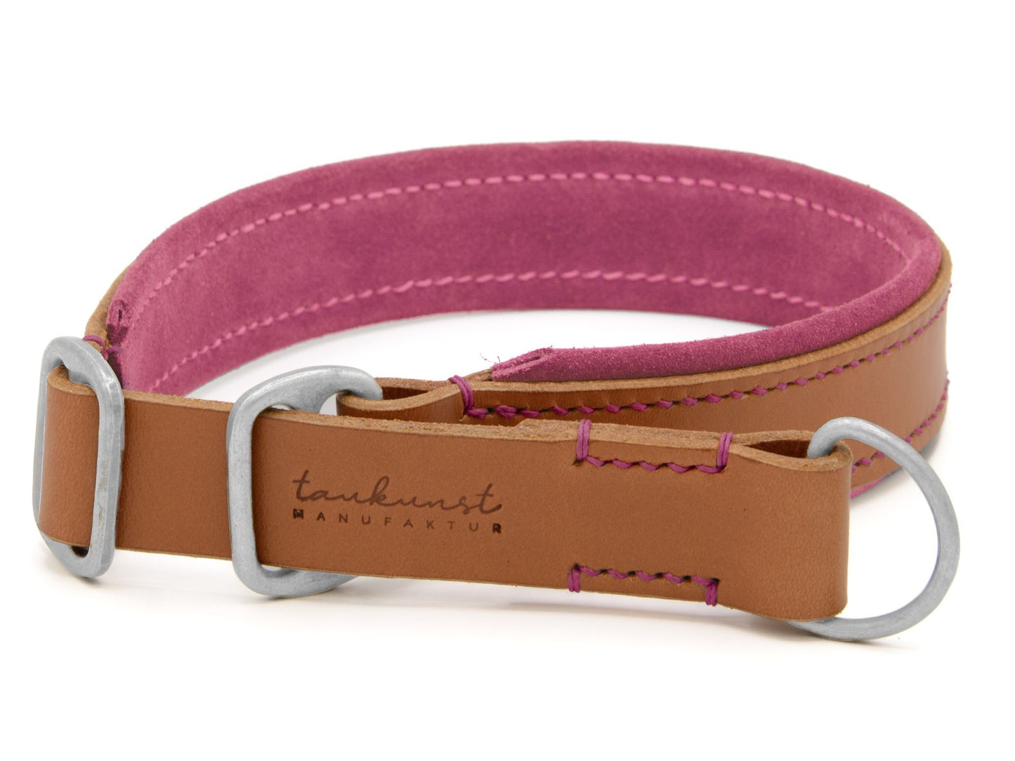 Zugstopp-Lederhalsband 'Wildfang' Cognac