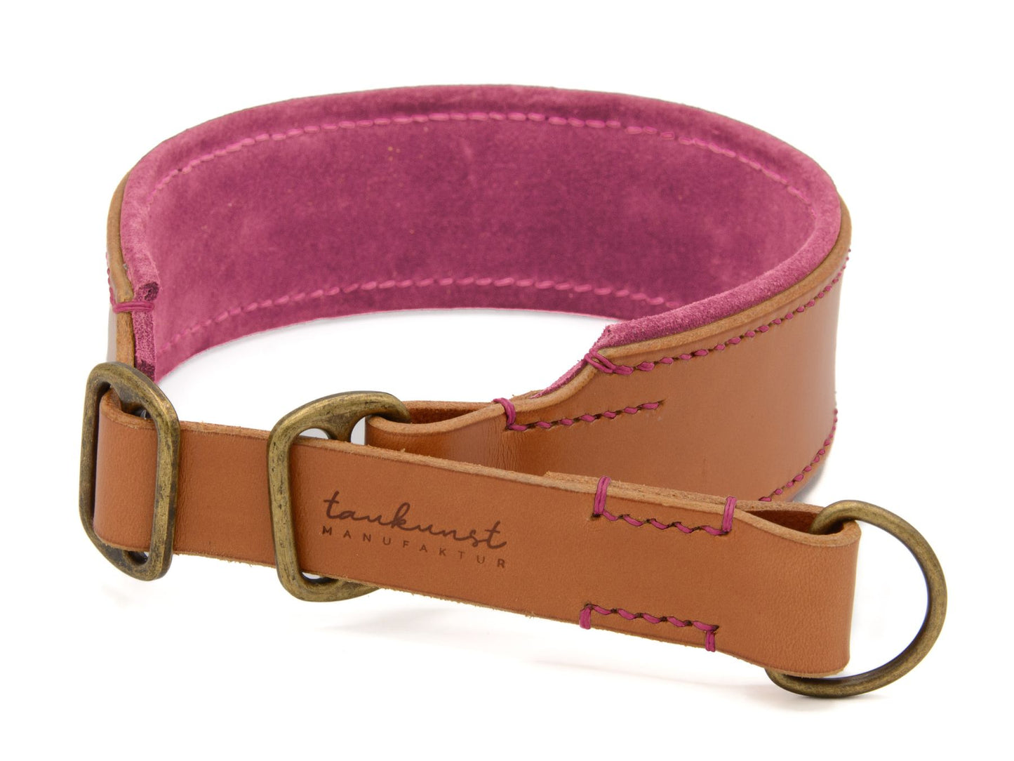 Zugstopp-Lederhalsband 'Wildfang' Cognac