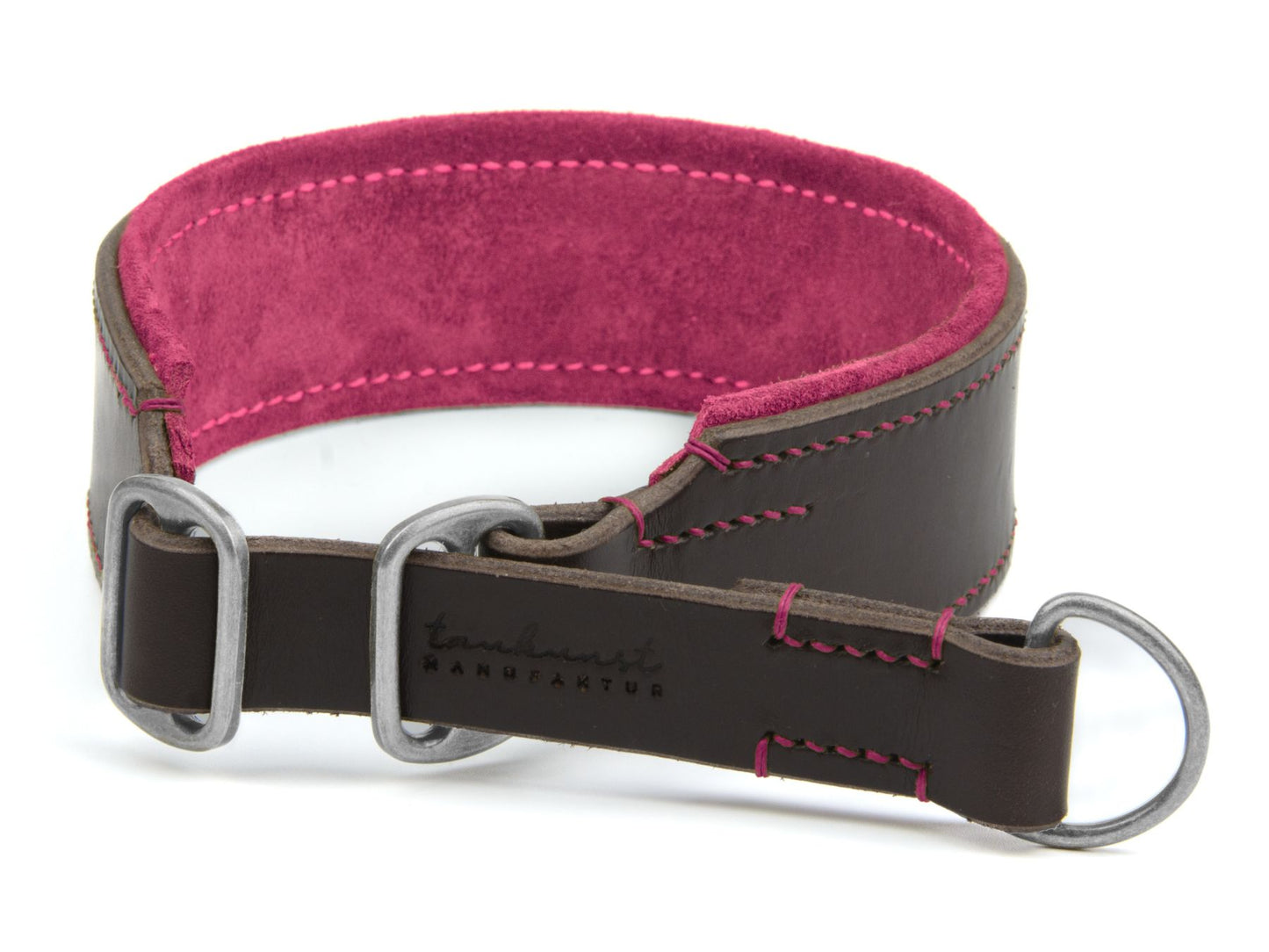 Zugstopp-Lederhalsband 'Wildfang' Dunkelbraun