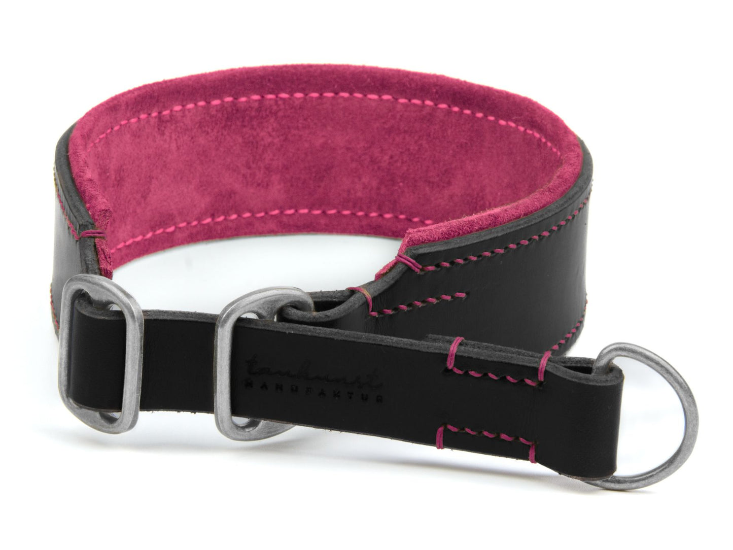 Zugstopp-Lederhalsband 'Wildfang' Schwarz