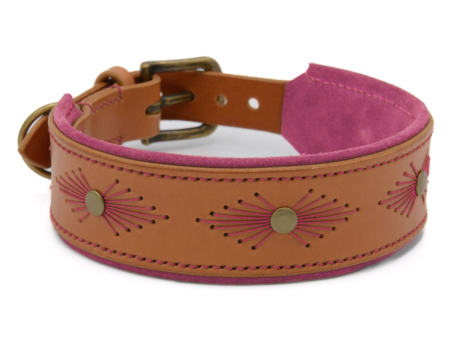 Lederhalsband 'Woodstock' Cognac