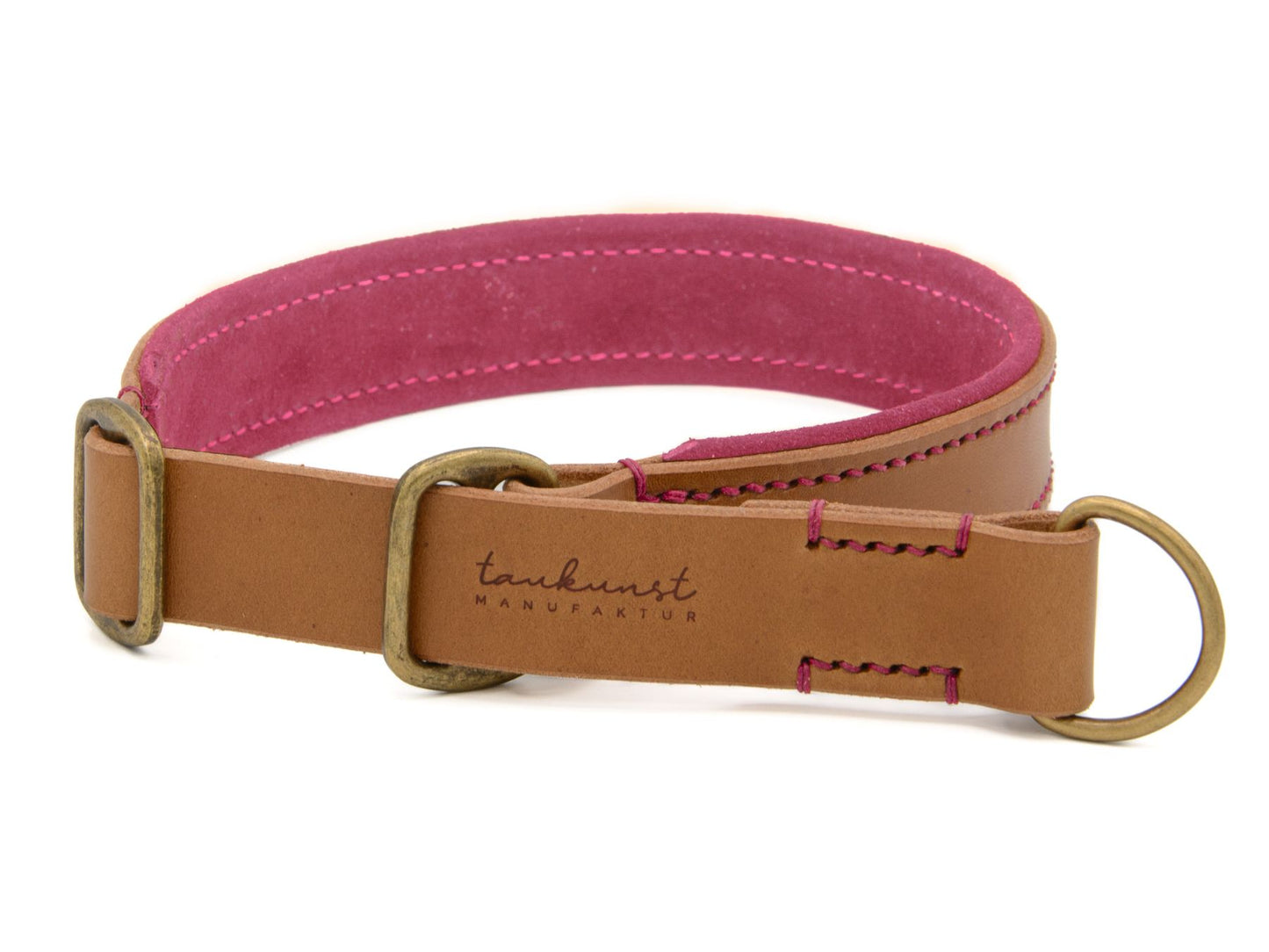 Zugstopp-Lederhalsband 'Wildfang' Camel