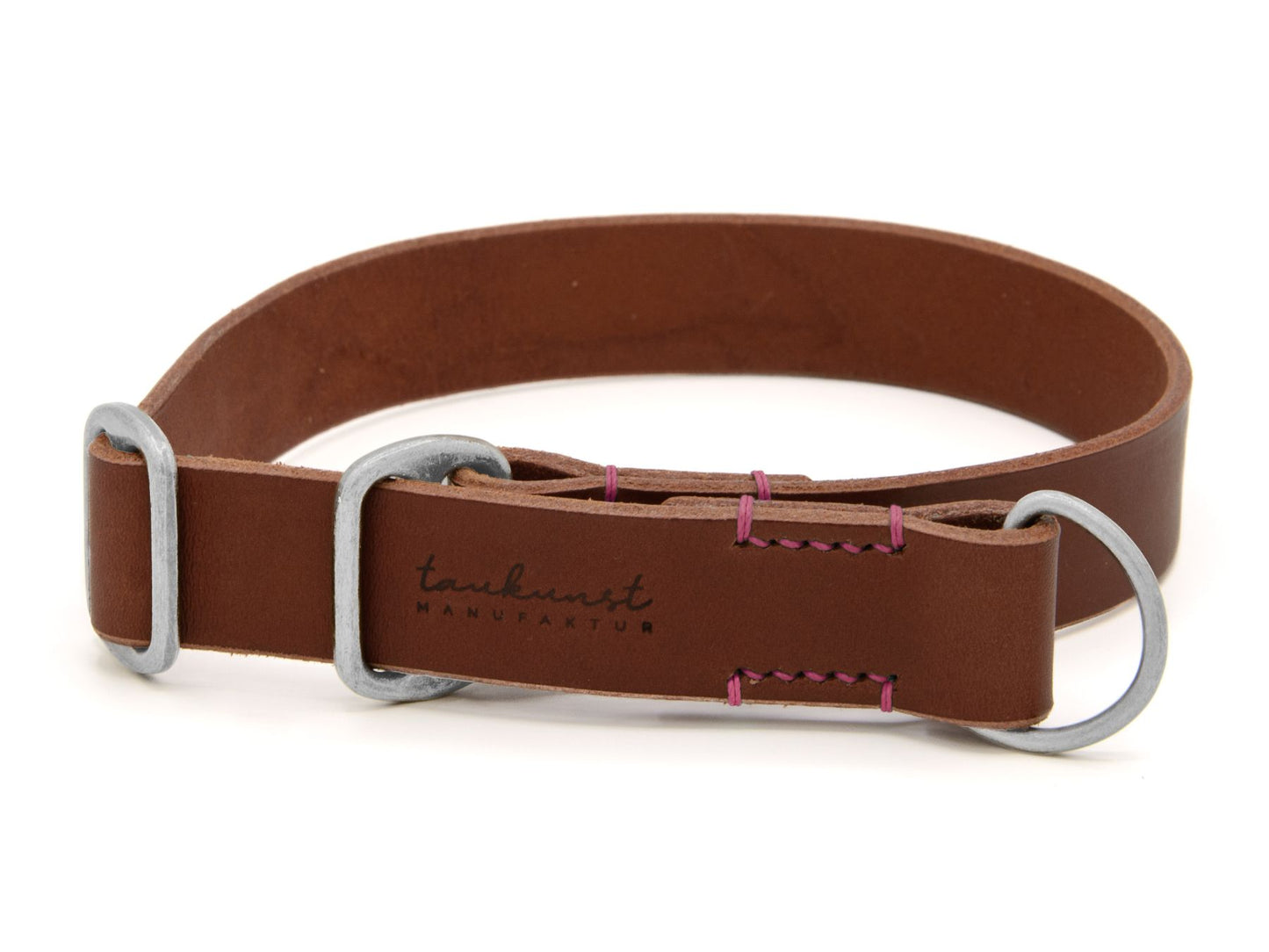 Zugstopp-Lederhalsband 'Waldgeist' Braun