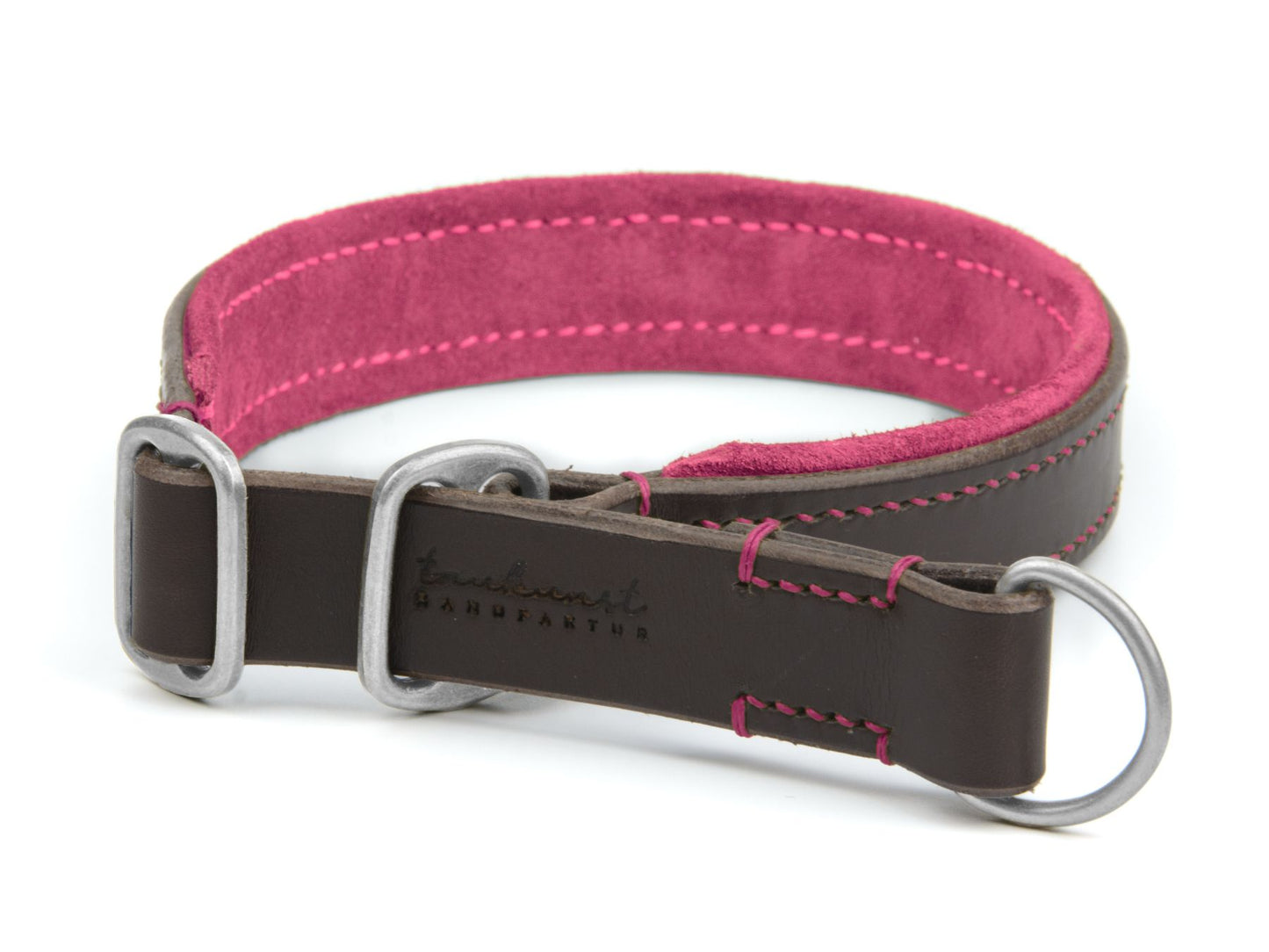 Zugstopp-Lederhalsband 'Wildfang' Dunkelbraun