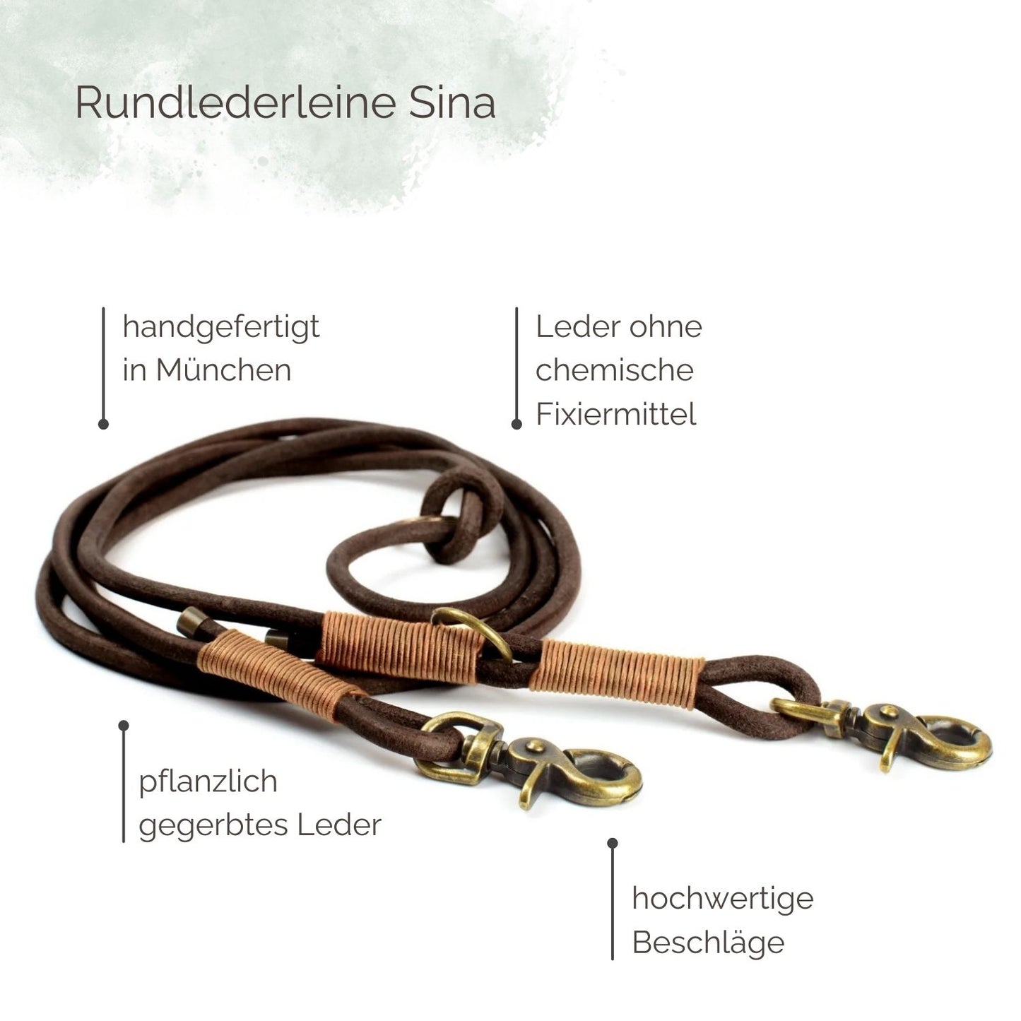 Rundlederleine Sina für Hunde