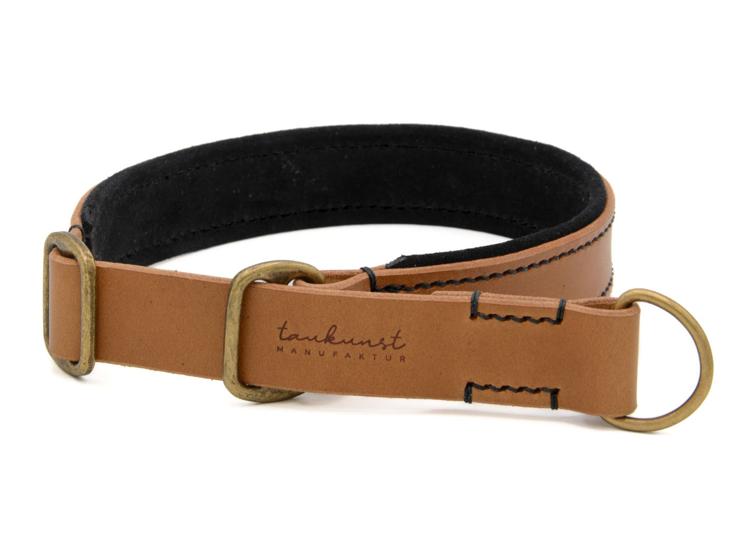 Zugstopp-Lederhalsband 'Wildfang' Camel