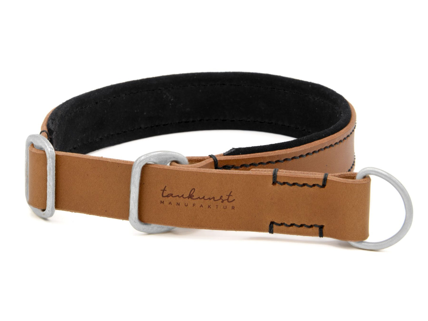 Zugstopp-Lederhalsband 'Wildfang' Camel