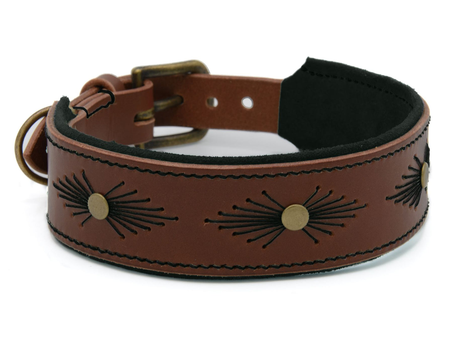 Lederhalsband 'Woodstock' Braun