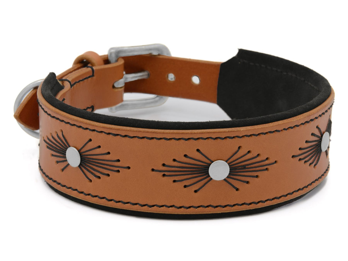 Lederhalsband 'Woodstock' Cognac