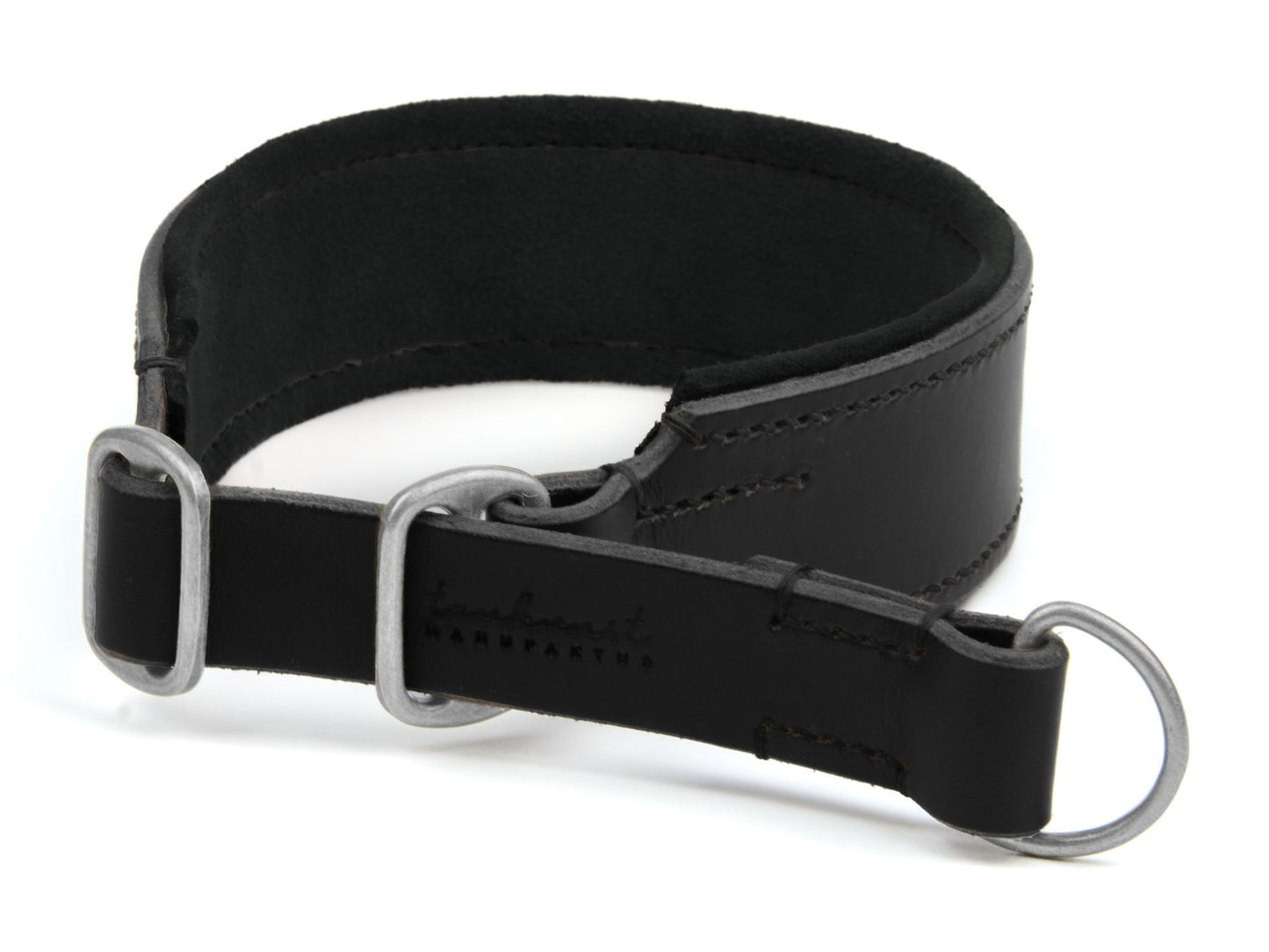 Zugstopp-Lederhalsband 'Wildfang' Schwarz