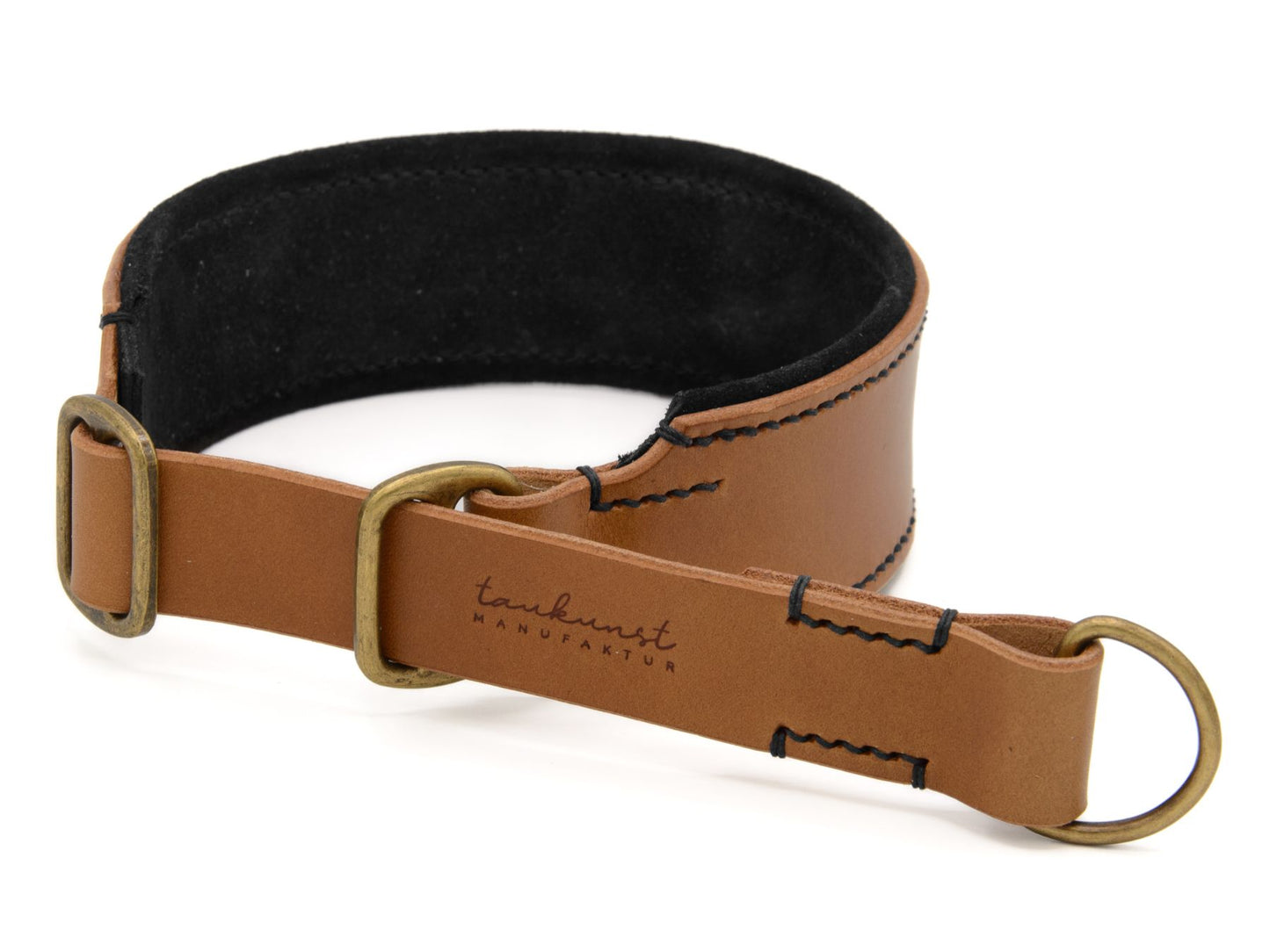 Zugstopp-Lederhalsband 'Wildfang' Camel