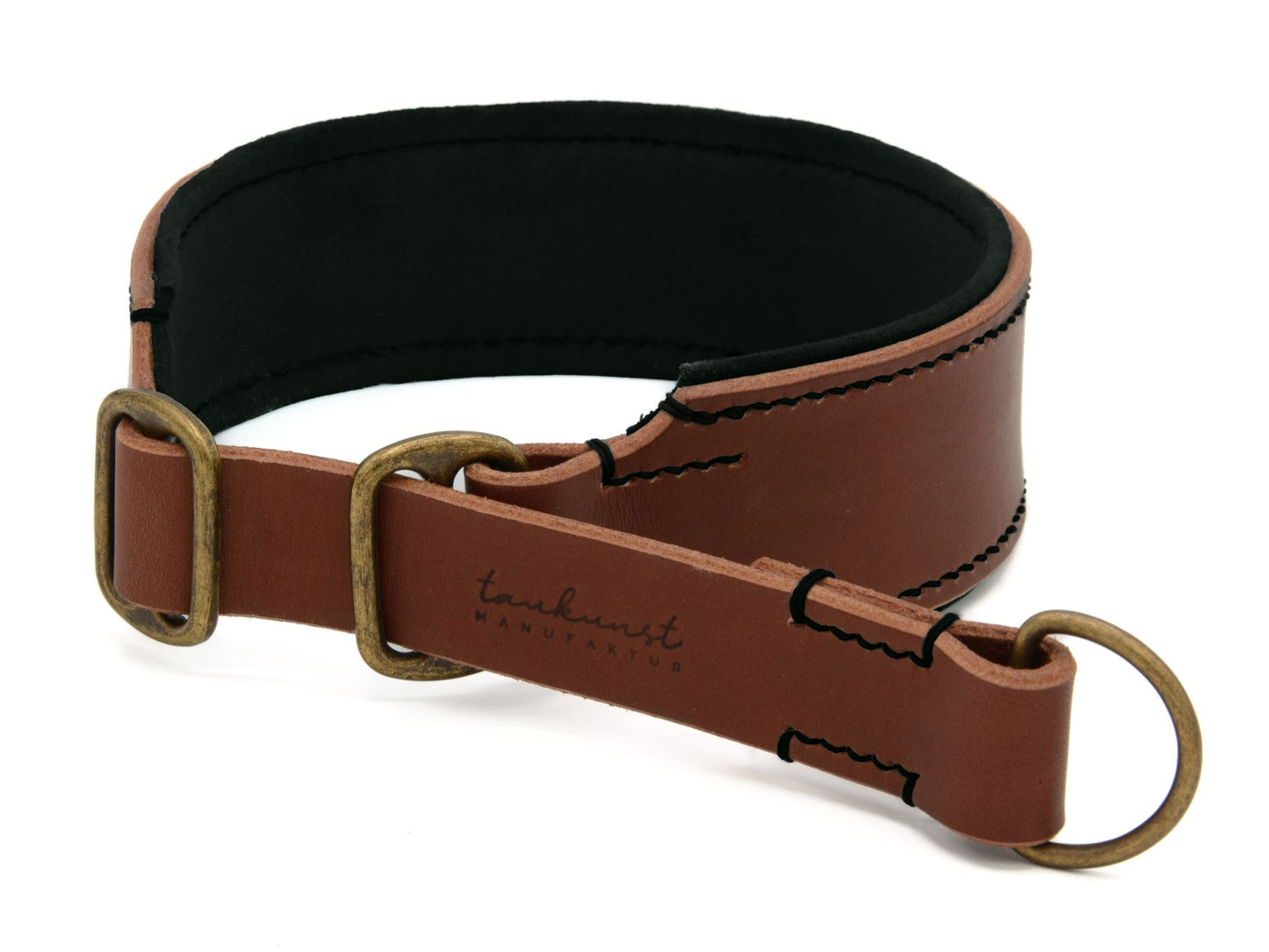 Zugstopp-Lederhalsband 'Wildfang' Braun