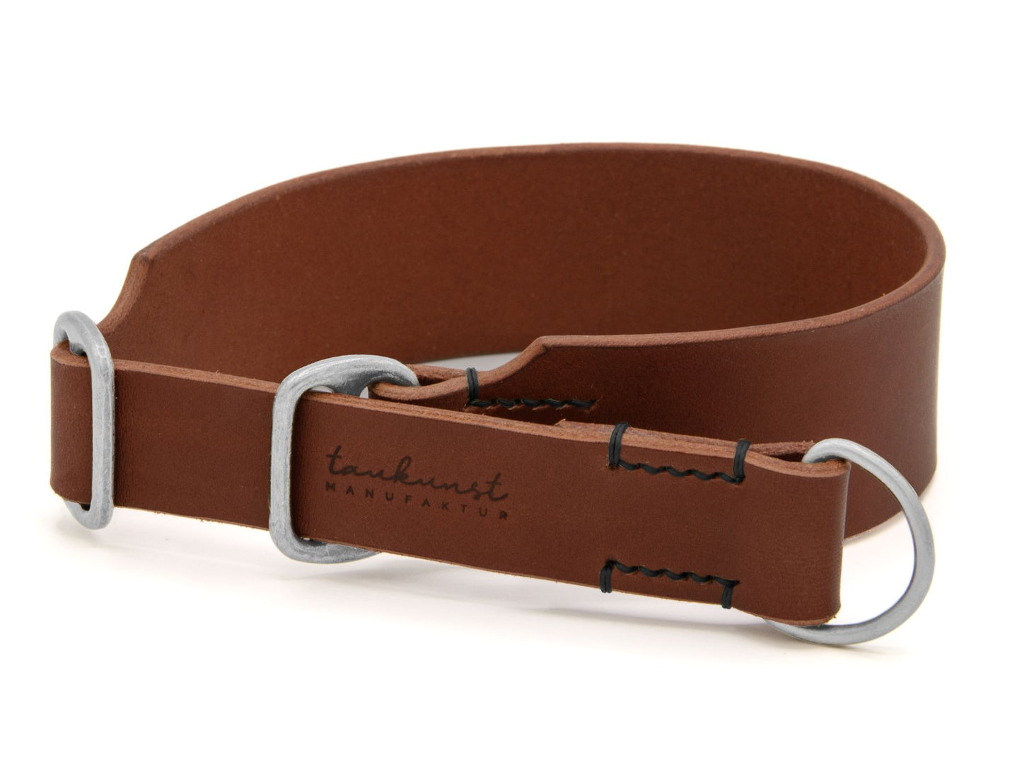 Zugstopp-Lederhalsband 'Waldgeist' Braun