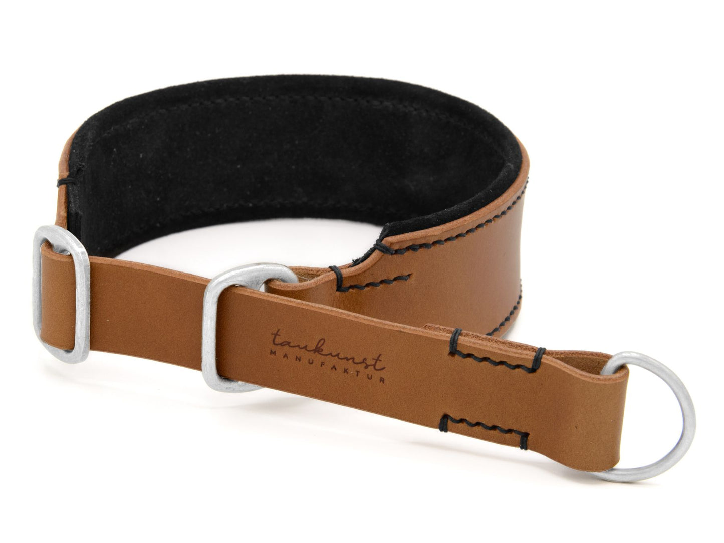 Zugstopp-Lederhalsband 'Wildfang' Camel