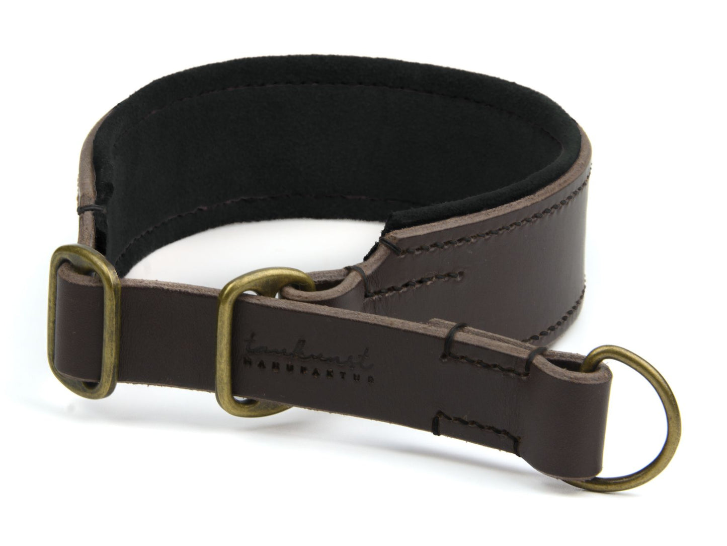 Zugstopp-Lederhalsband 'Wildfang' Dunkelbraun