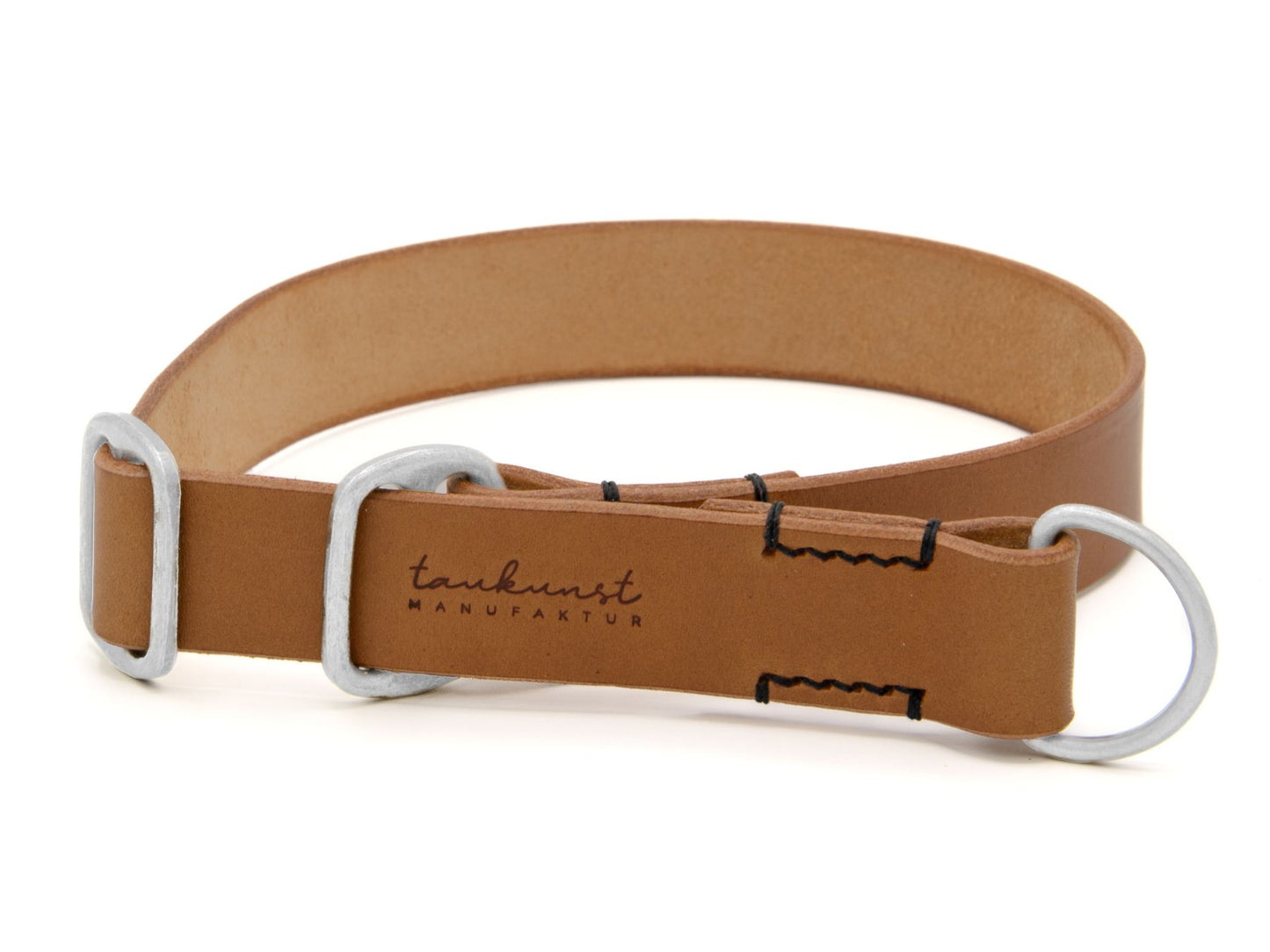 Zugstopp-Lederhalsband 'Waldgeist' Camel