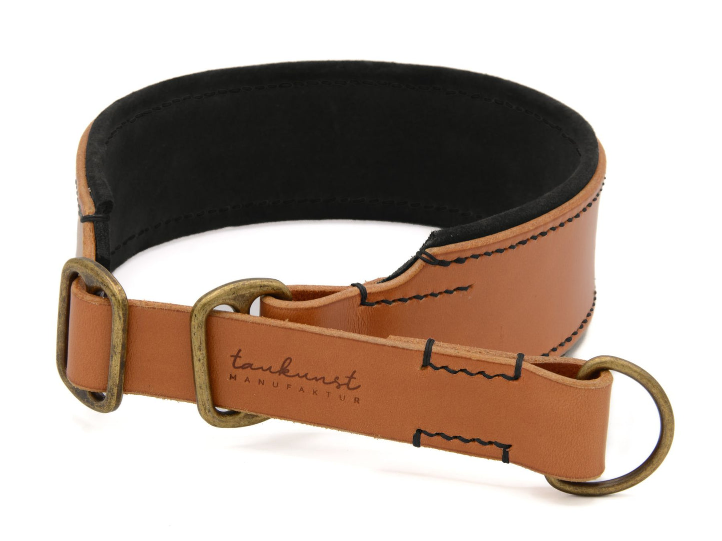 Zugstopp-Lederhalsband 'Wildfang' Cognac