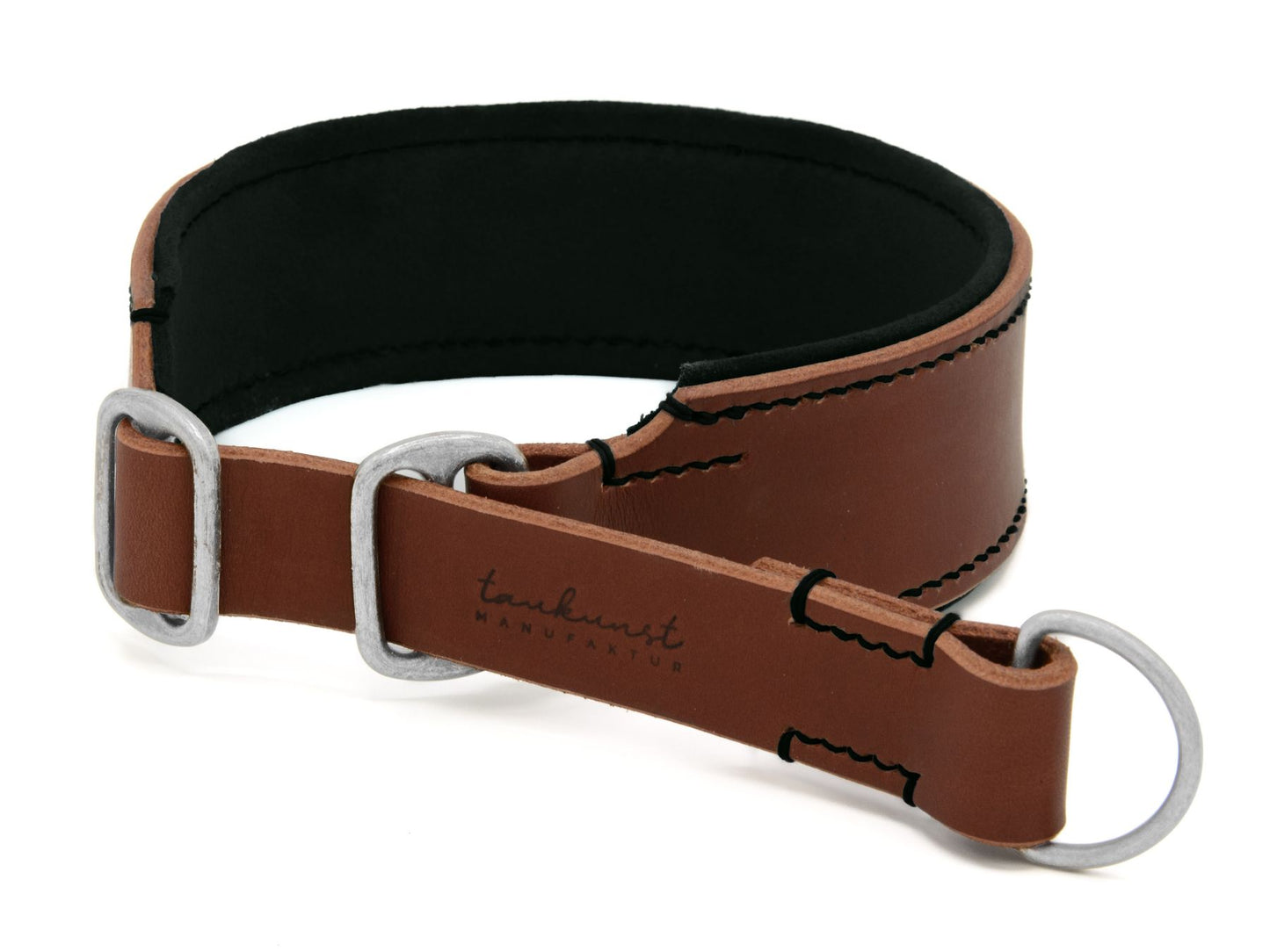 Zugstopp-Lederhalsband 'Wildfang' Braun