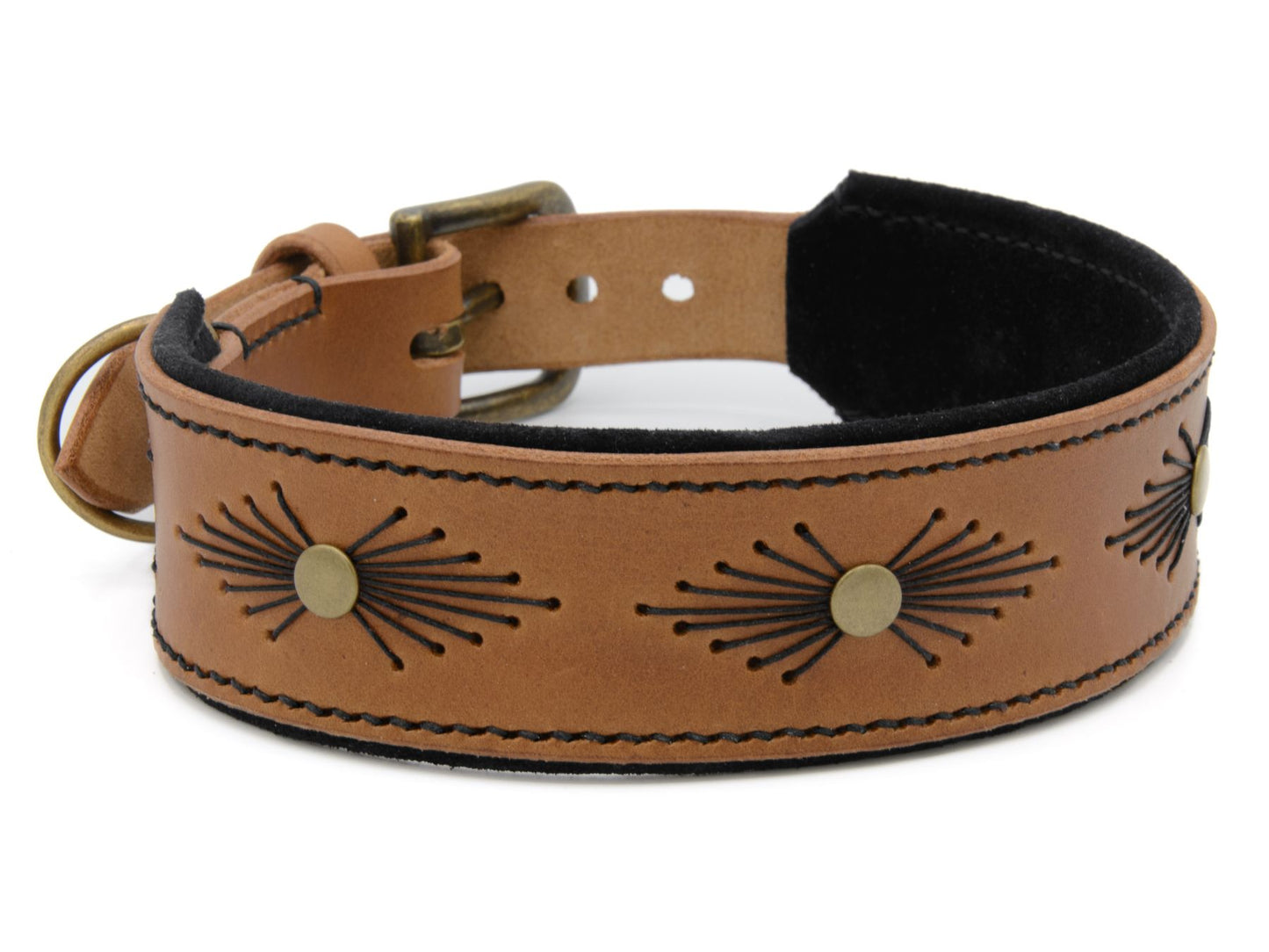 Lederhalsband 'Woodstock' Camel