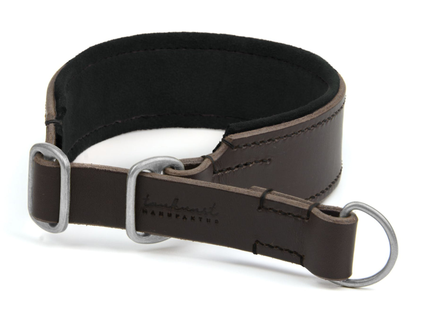 Zugstopp-Lederhalsband 'Wildfang' Dunkelbraun