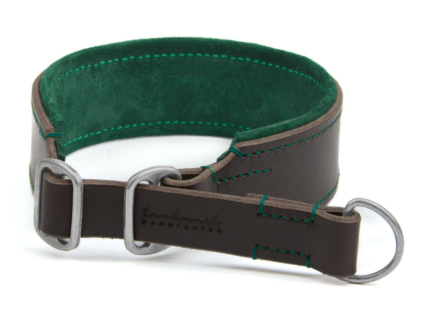 Zugstopp-Lederhalsband 'Wildfang' Dunkelbraun