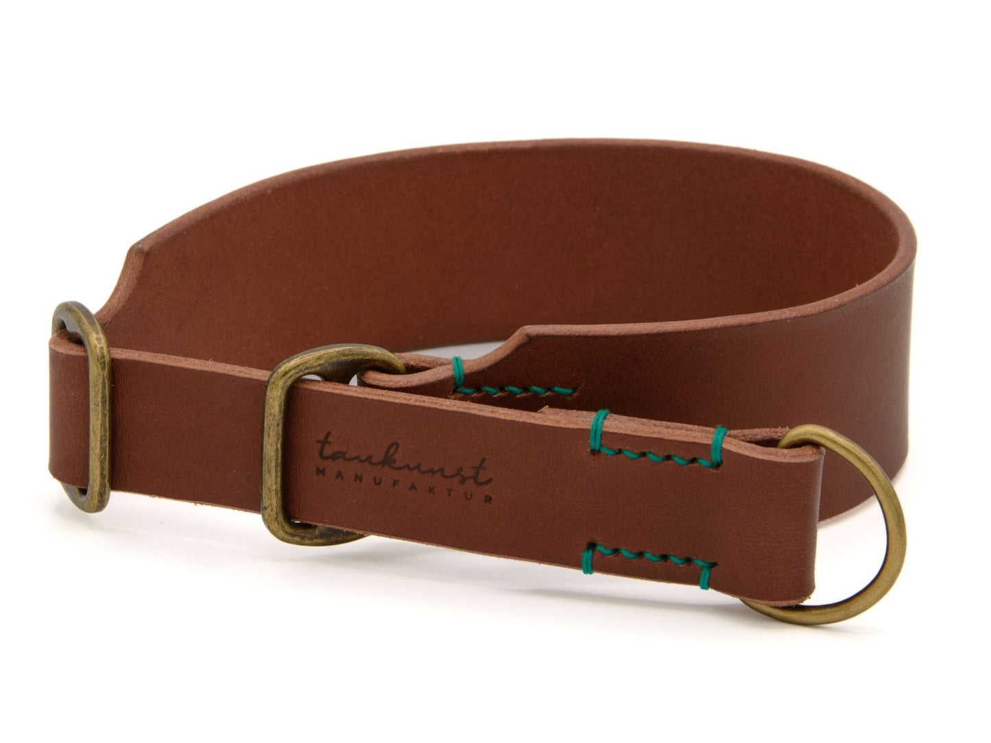 Zugstopp-Lederhalsband 'Waldgeist' Braun