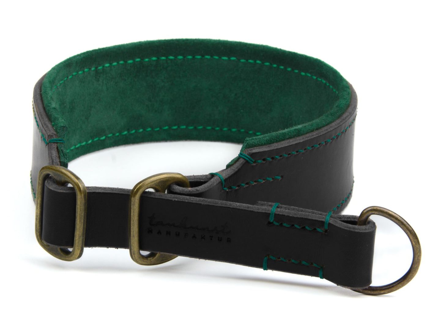 Zugstopp-Lederhalsband 'Wildfang' Schwarz