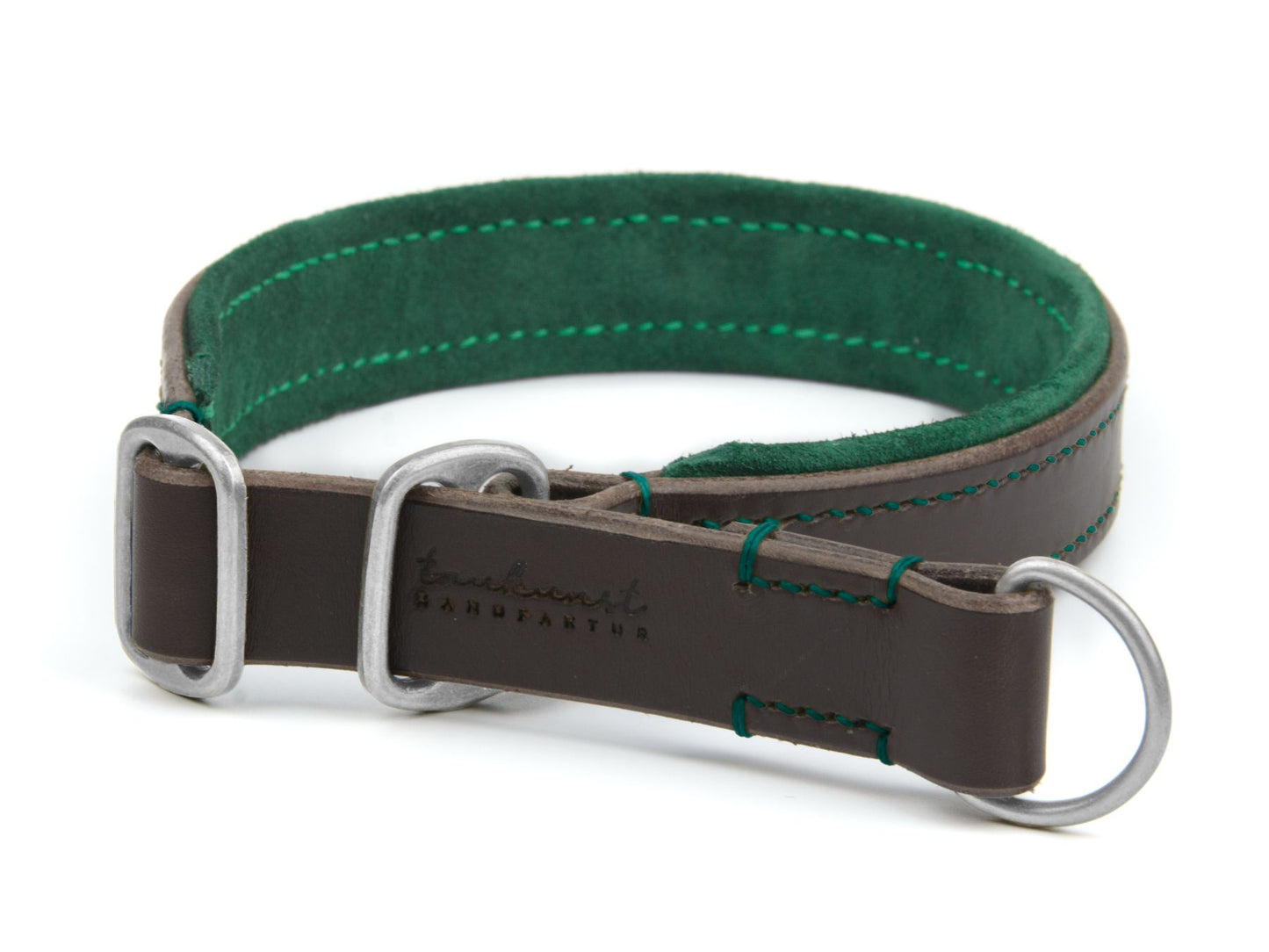 Zugstopp-Lederhalsband 'Wildfang' Dunkelbraun