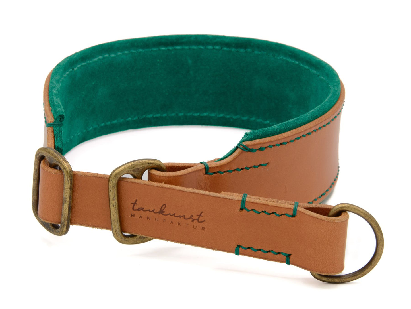 Zugstopp-Lederhalsband 'Wildfang' Cognac