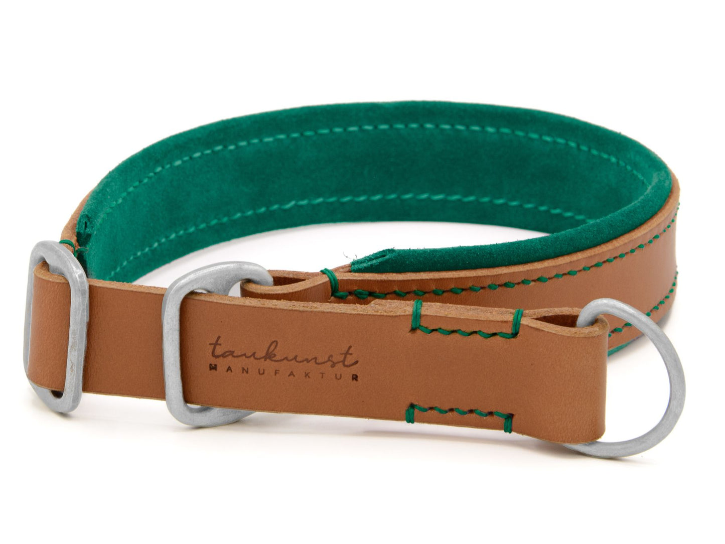 Zugstopp-Lederhalsband 'Wildfang' Cognac