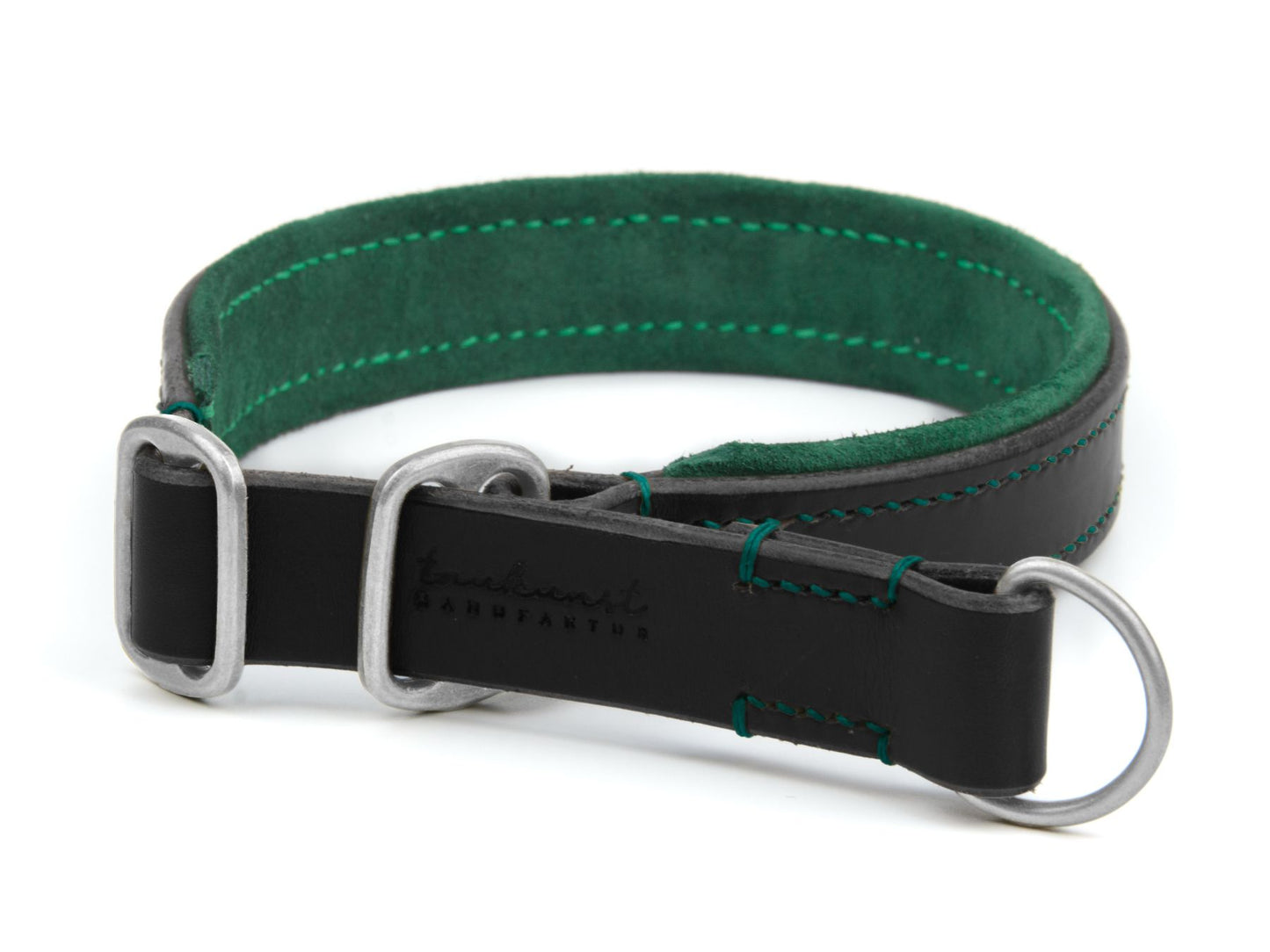 Zugstopp-Lederhalsband 'Wildfang' Schwarz