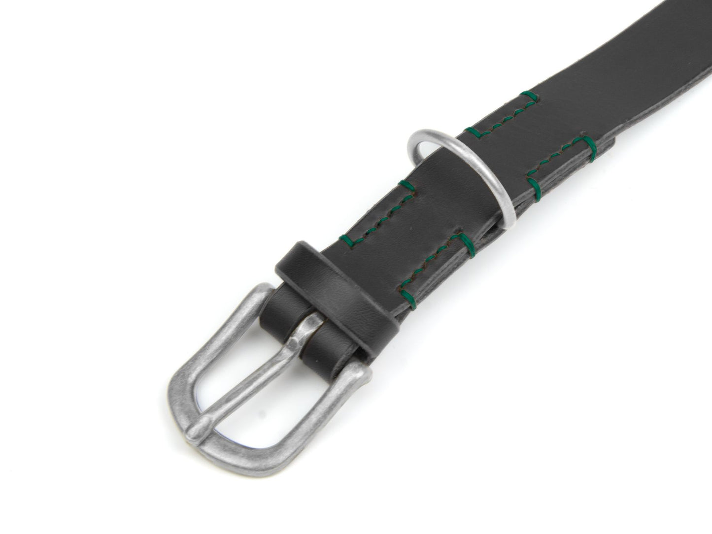 Lederhalsband 'Waldgeist' Schwarz