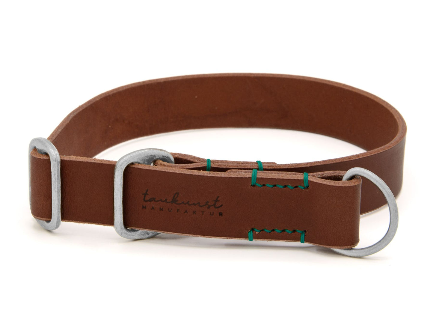 Zugstopp-Lederhalsband 'Waldgeist' Braun