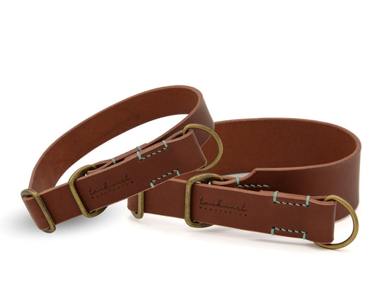 Zugstopp-Lederhalsband 'Waldgeist' Braun