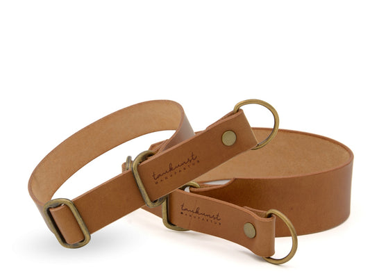 Zugstopp-Lederhalsband 'Waldstreuner' Camel