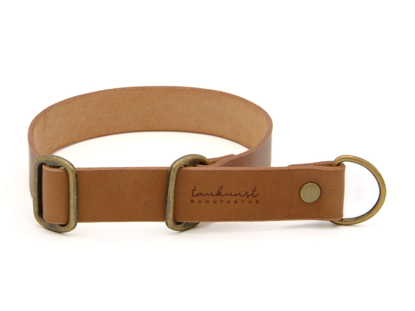 Zugstopp-Lederhalsband 'Waldstreuner' Camel