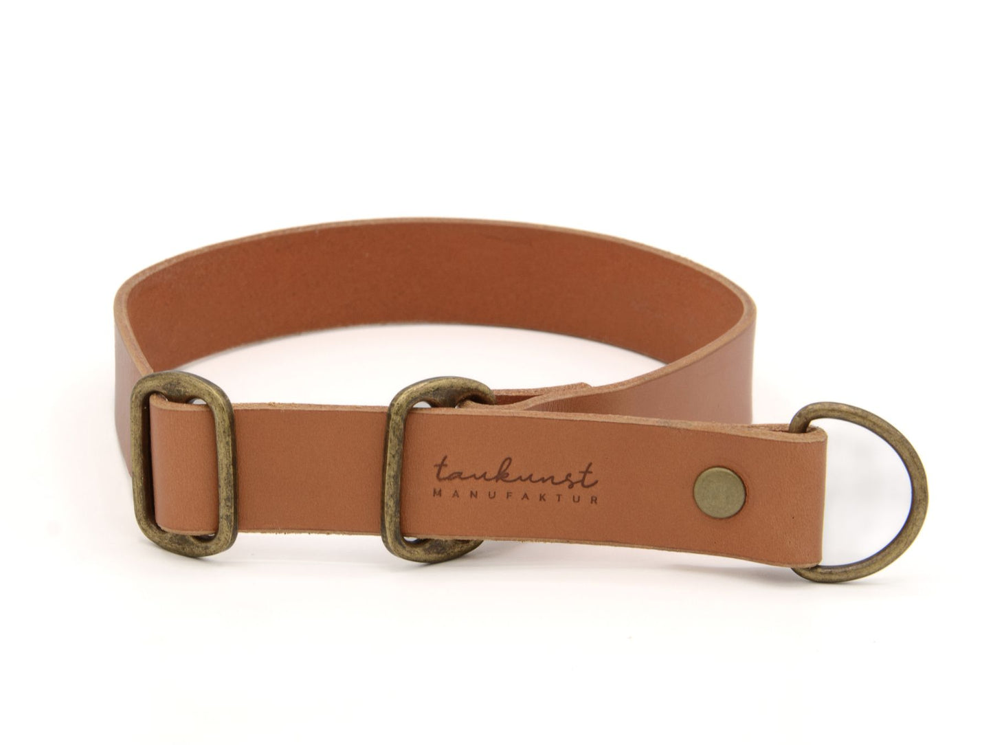 Zugstopp-Lederhalsband 'Waldstreuner' Cognac