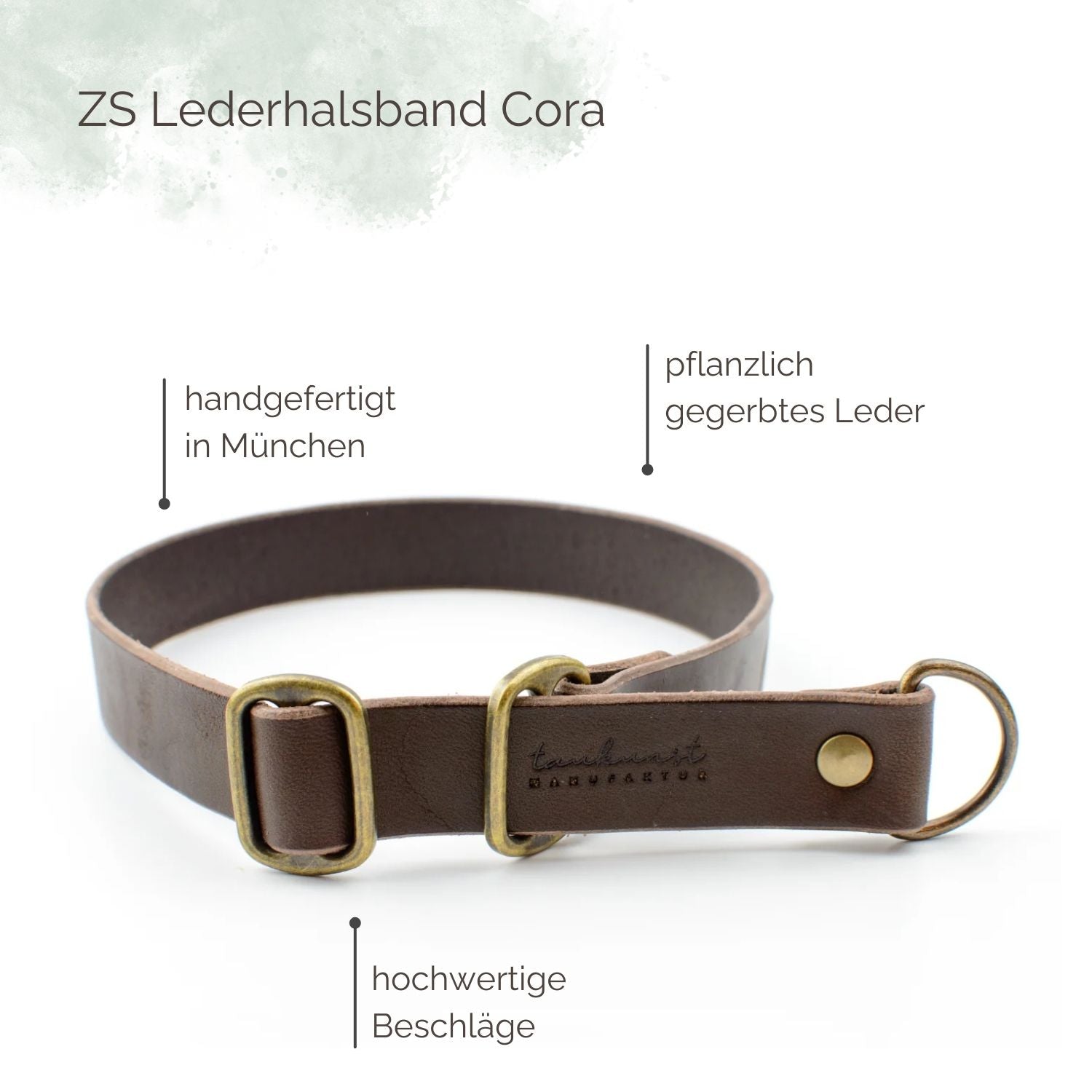 Zugstopp Lederhalsband Cora für Hunde