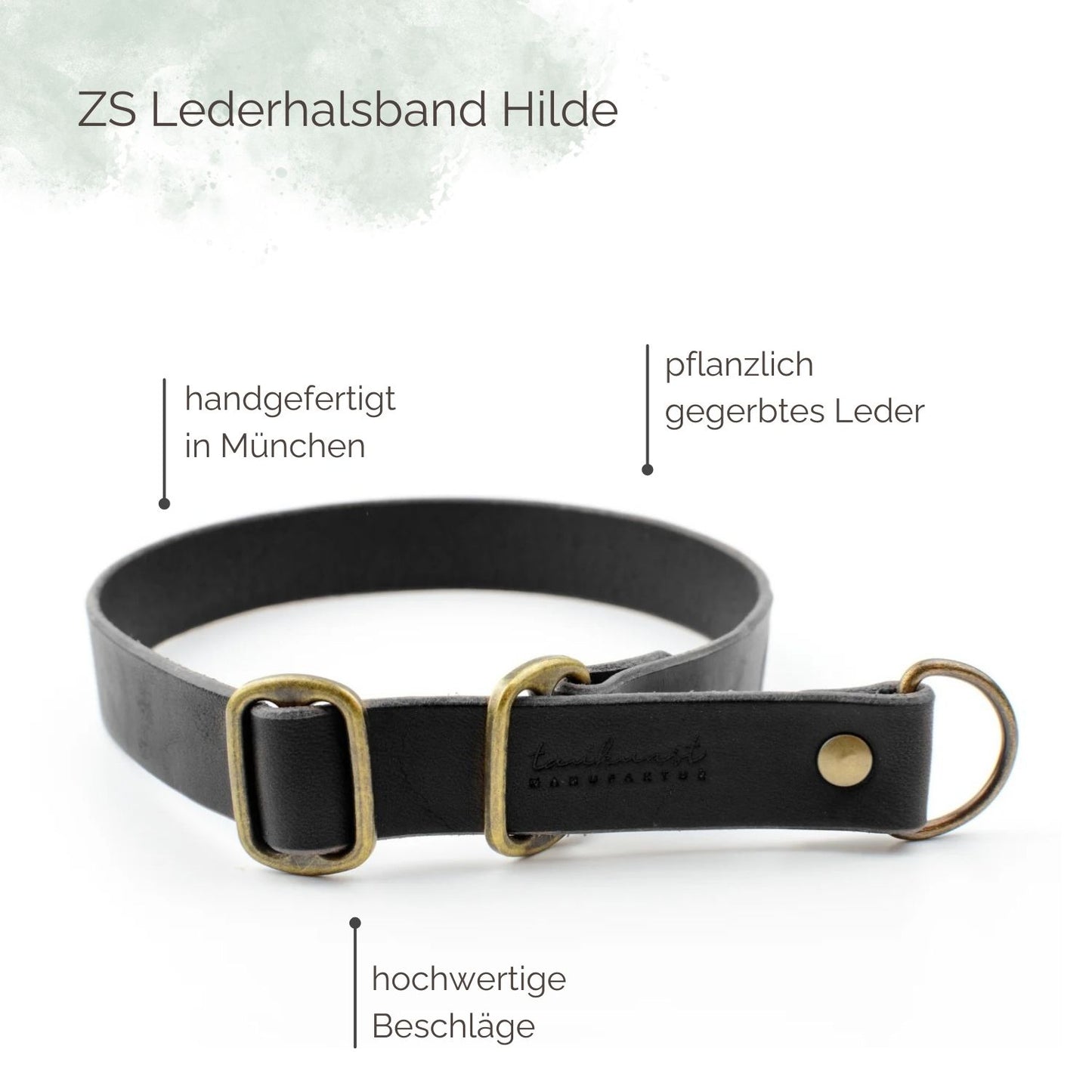 Zugstopp Lederhalsband Hilde für Hunde