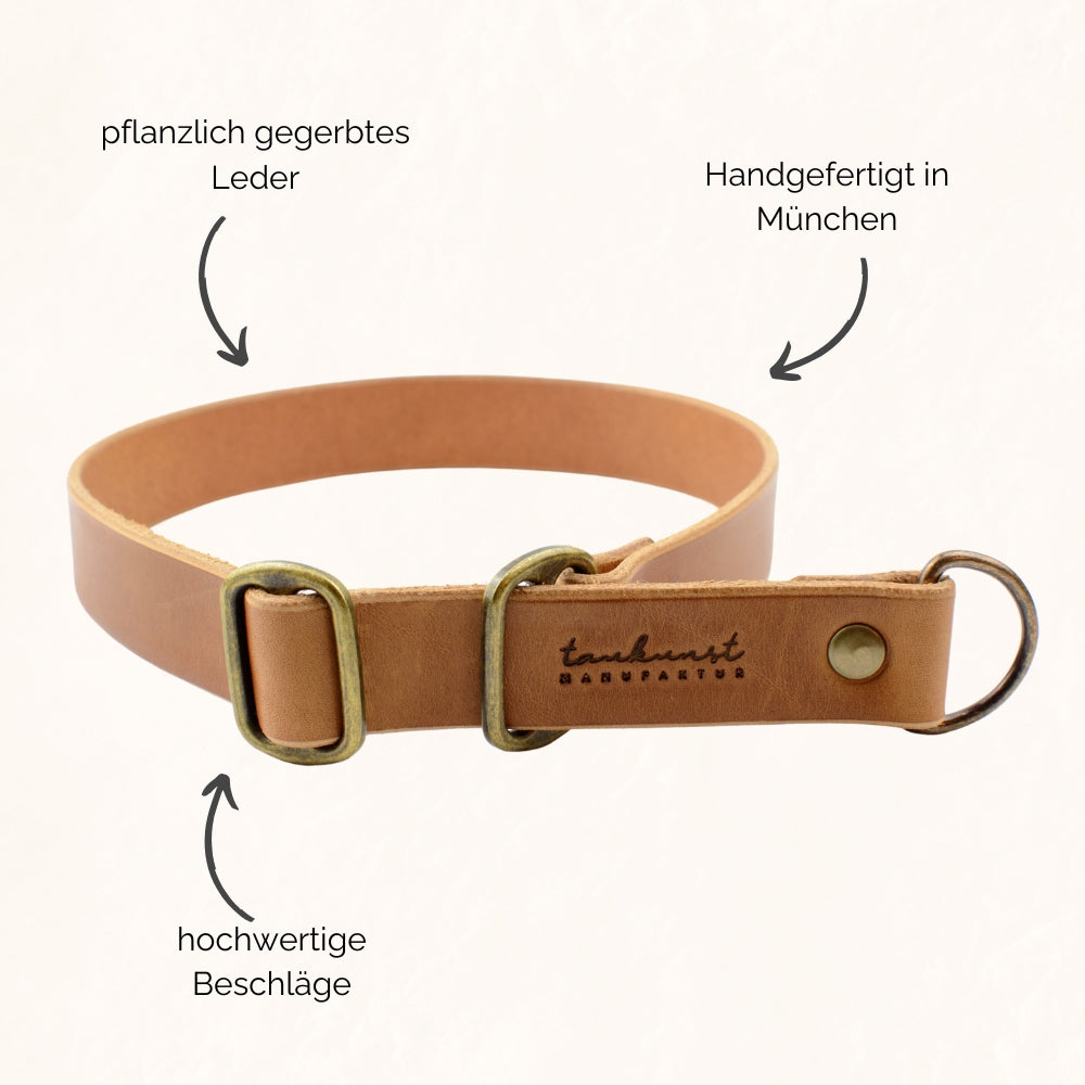 Zugstopp Lederhalsband für Hund Details