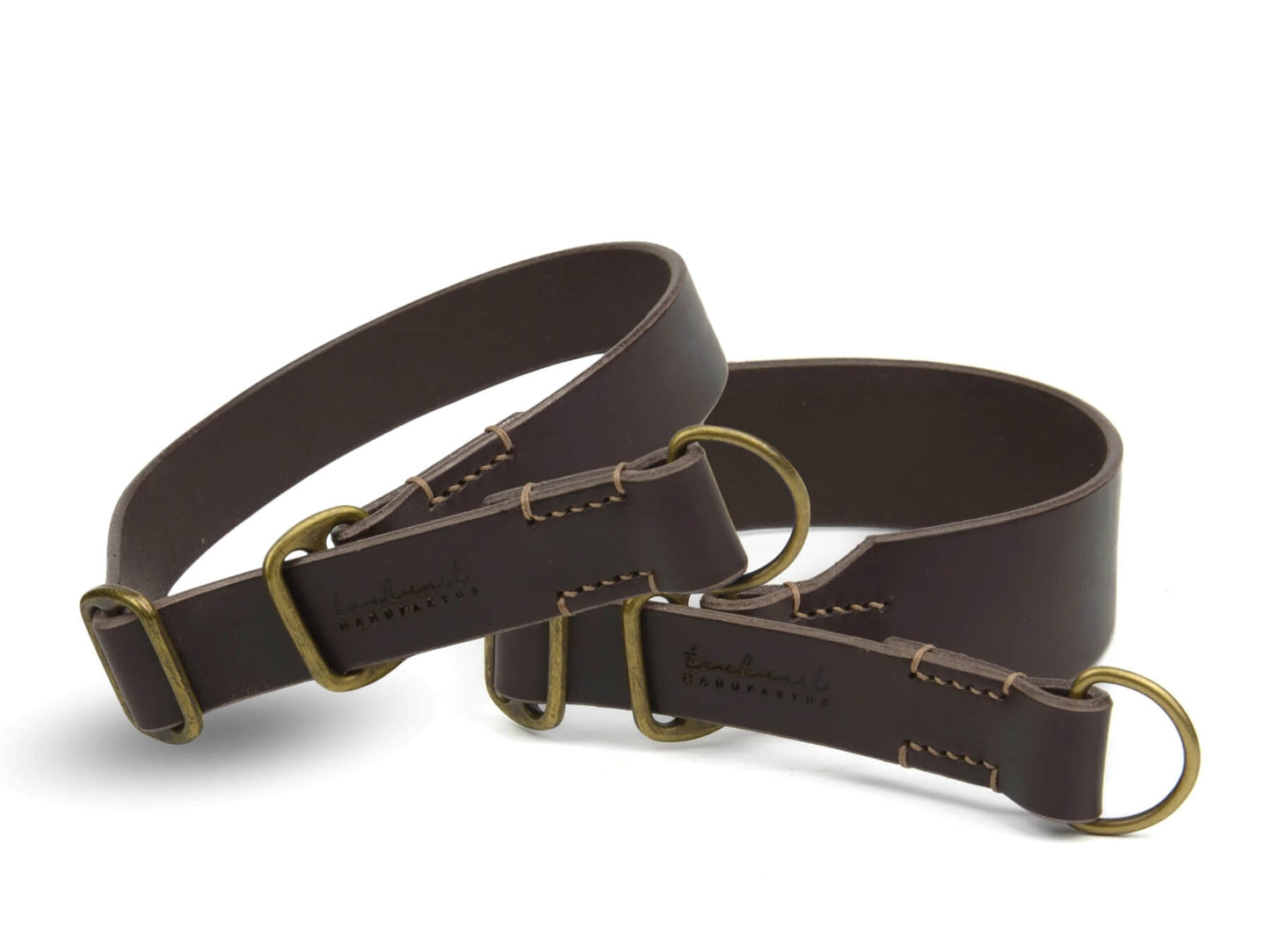 Zugstopp-Lederhalsband 'Waldgeist' Dunkelbraun