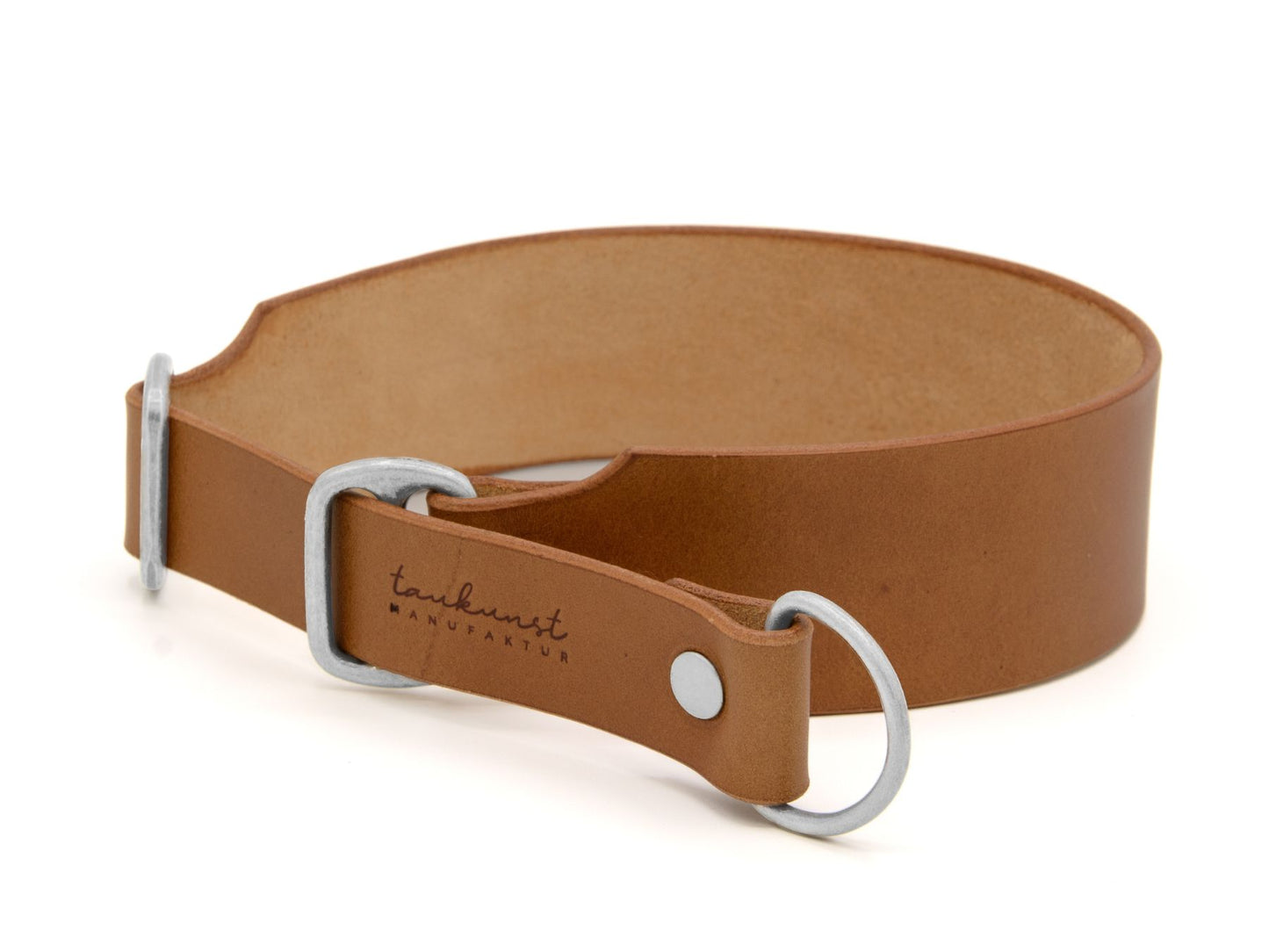 Zugstopp-Lederhalsband 'Waldstreuner' Camel