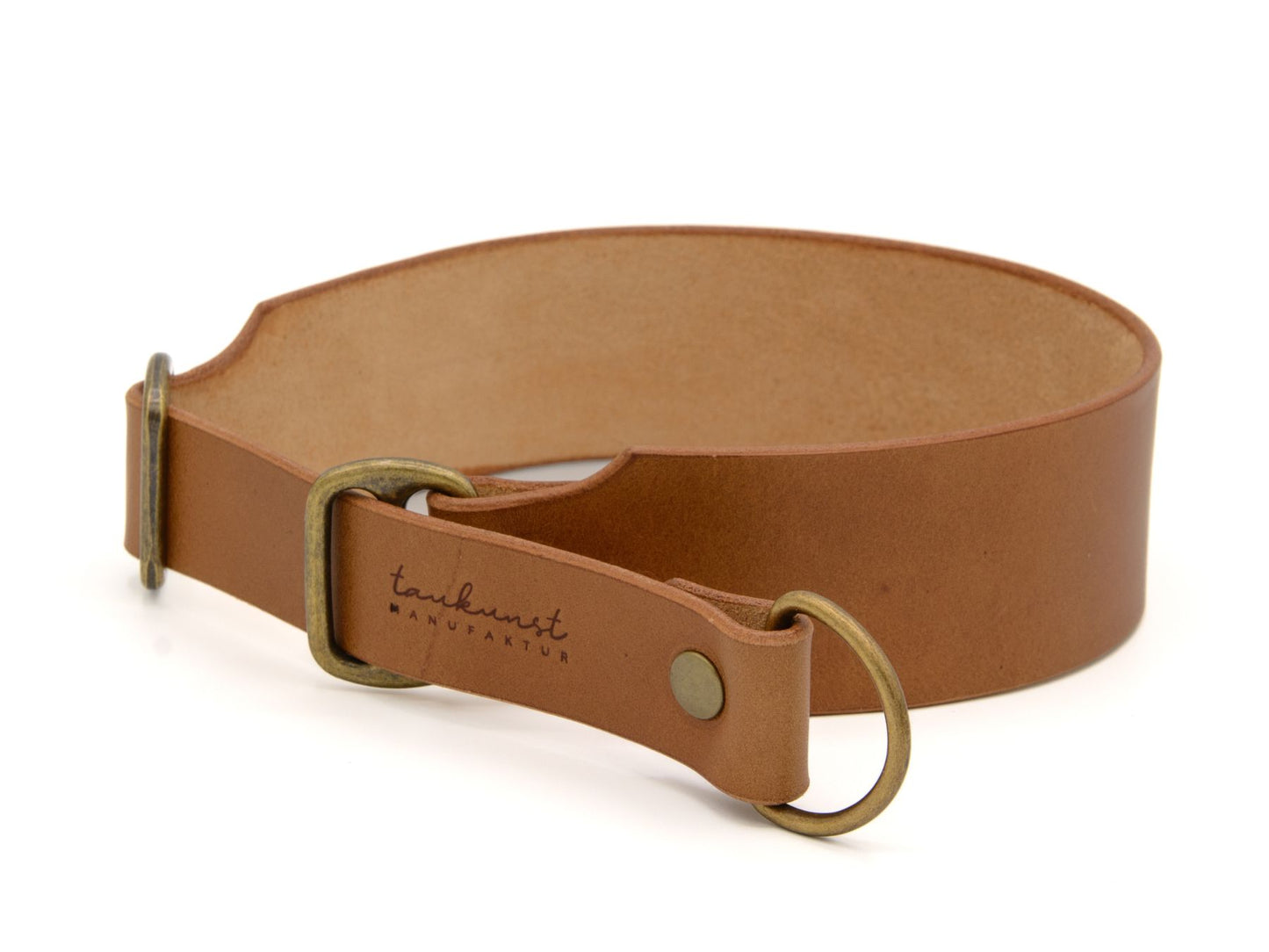 Zugstopp-Lederhalsband 'Waldstreuner' Camel