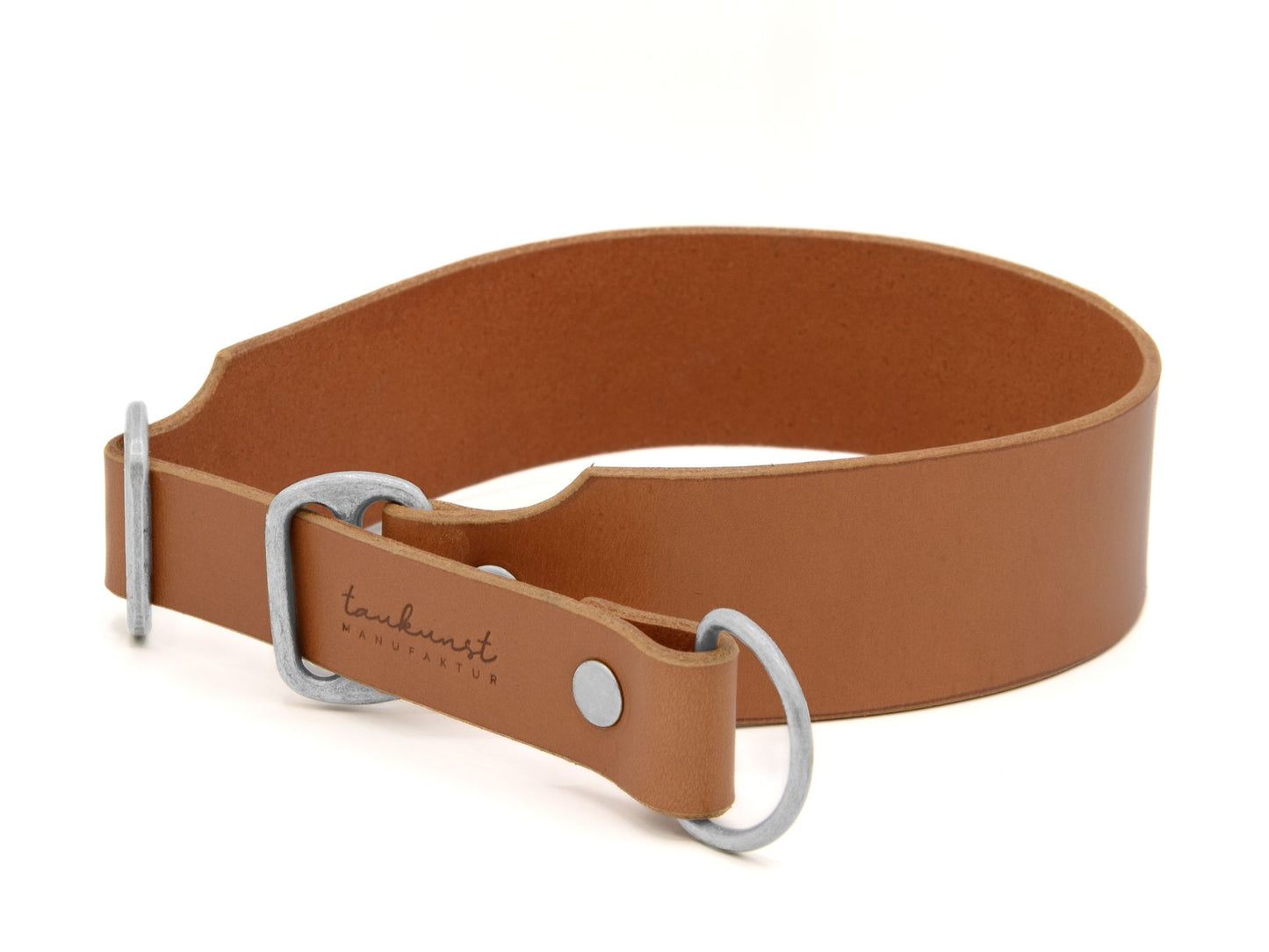 Zugstopp-Lederhalsband 'Waldstreuner' Cognac