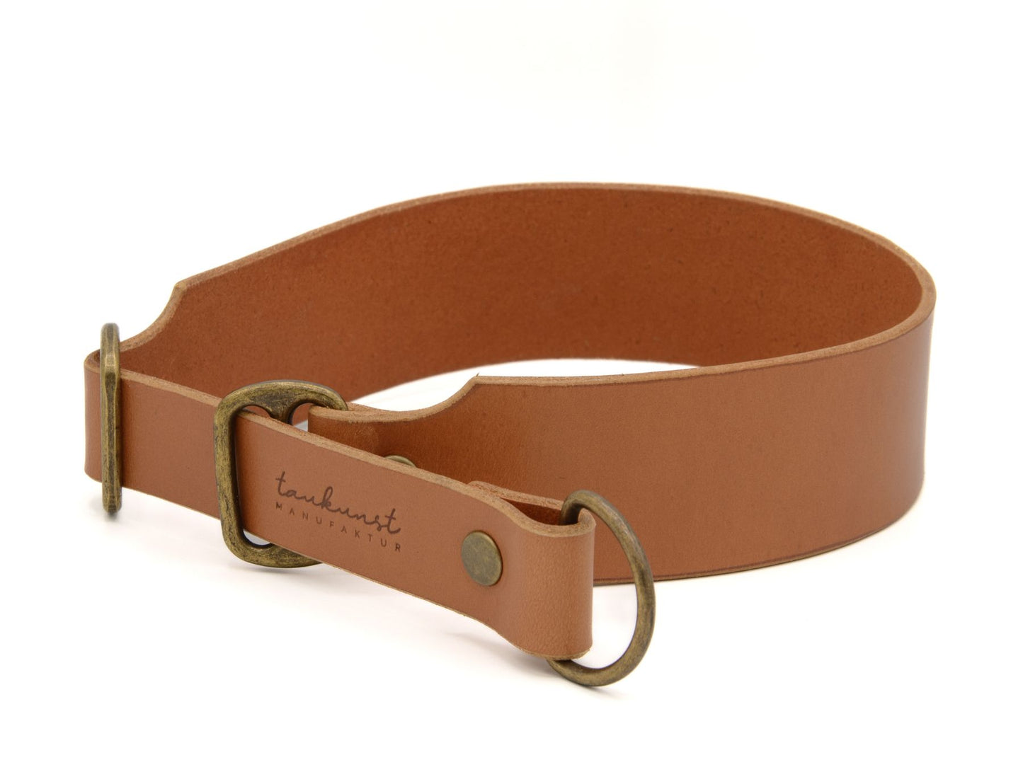 Zugstopp-Lederhalsband 'Waldstreuner' Cognac