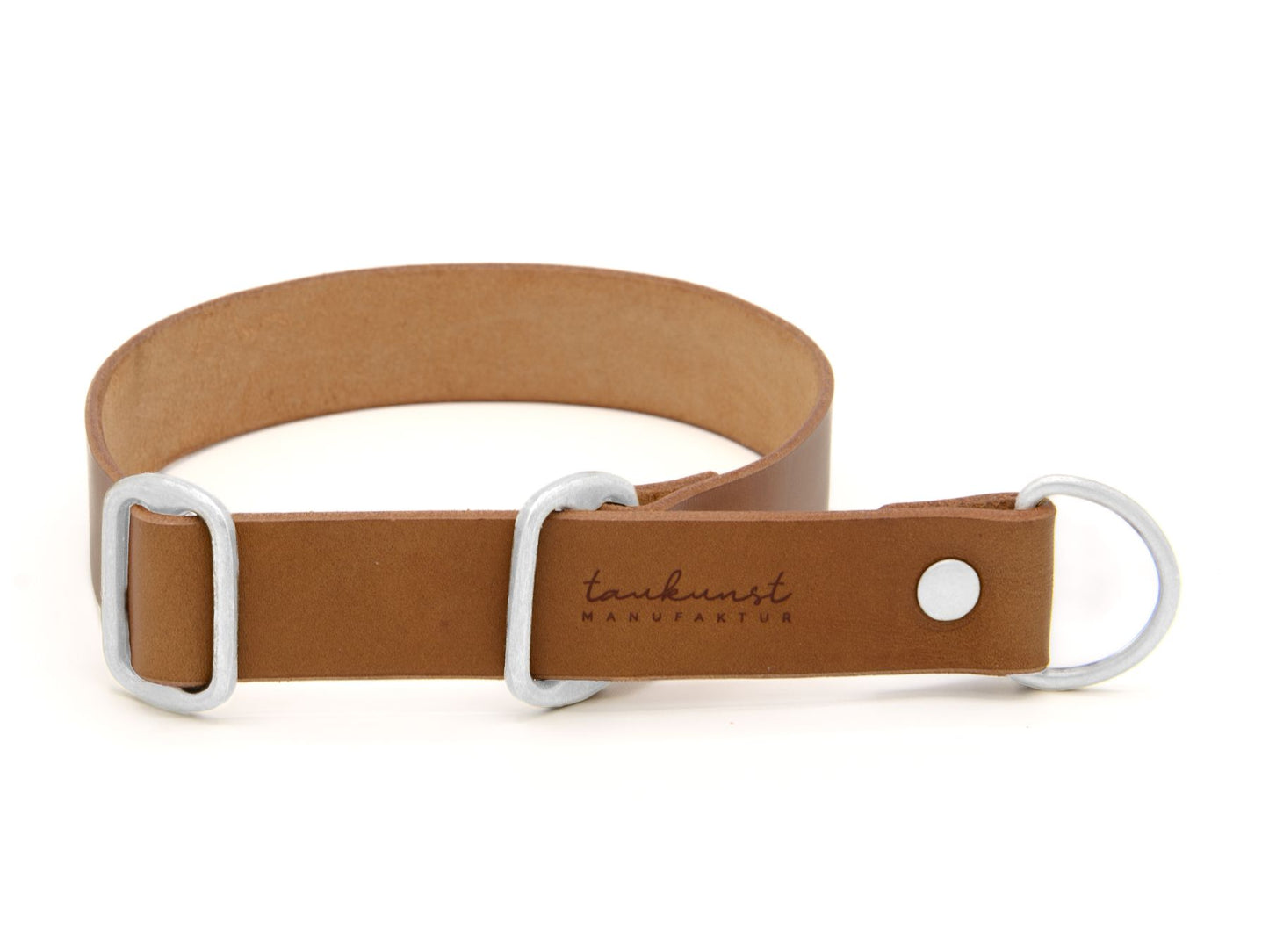Zugstopp-Lederhalsband 'Waldstreuner' Camel