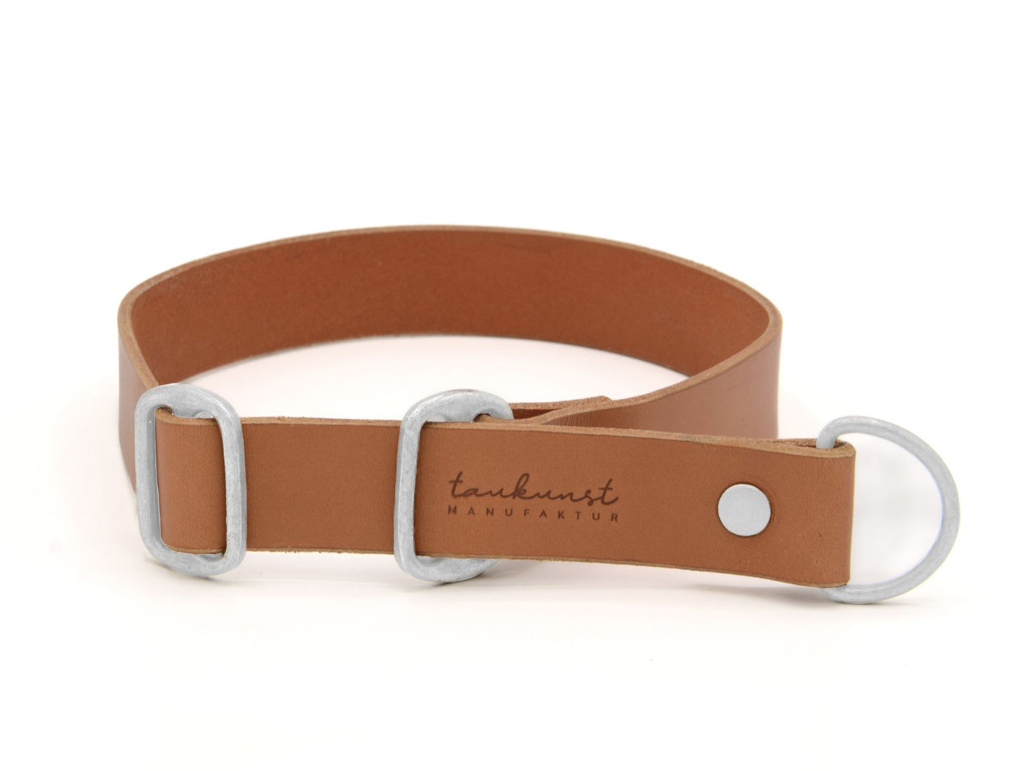 Zugstopp-Lederhalsband 'Waldstreuner' Cognac
