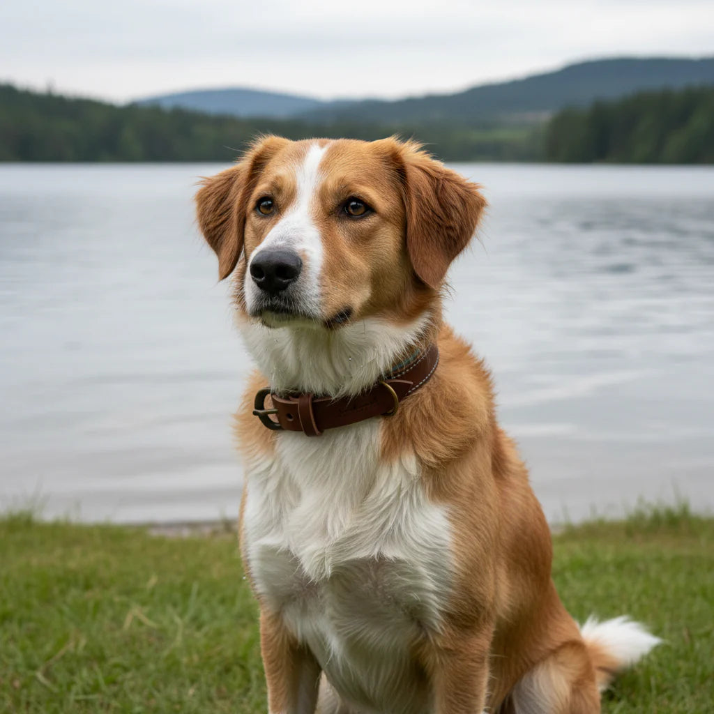 Lederhalsband 'Wildfang' Braun