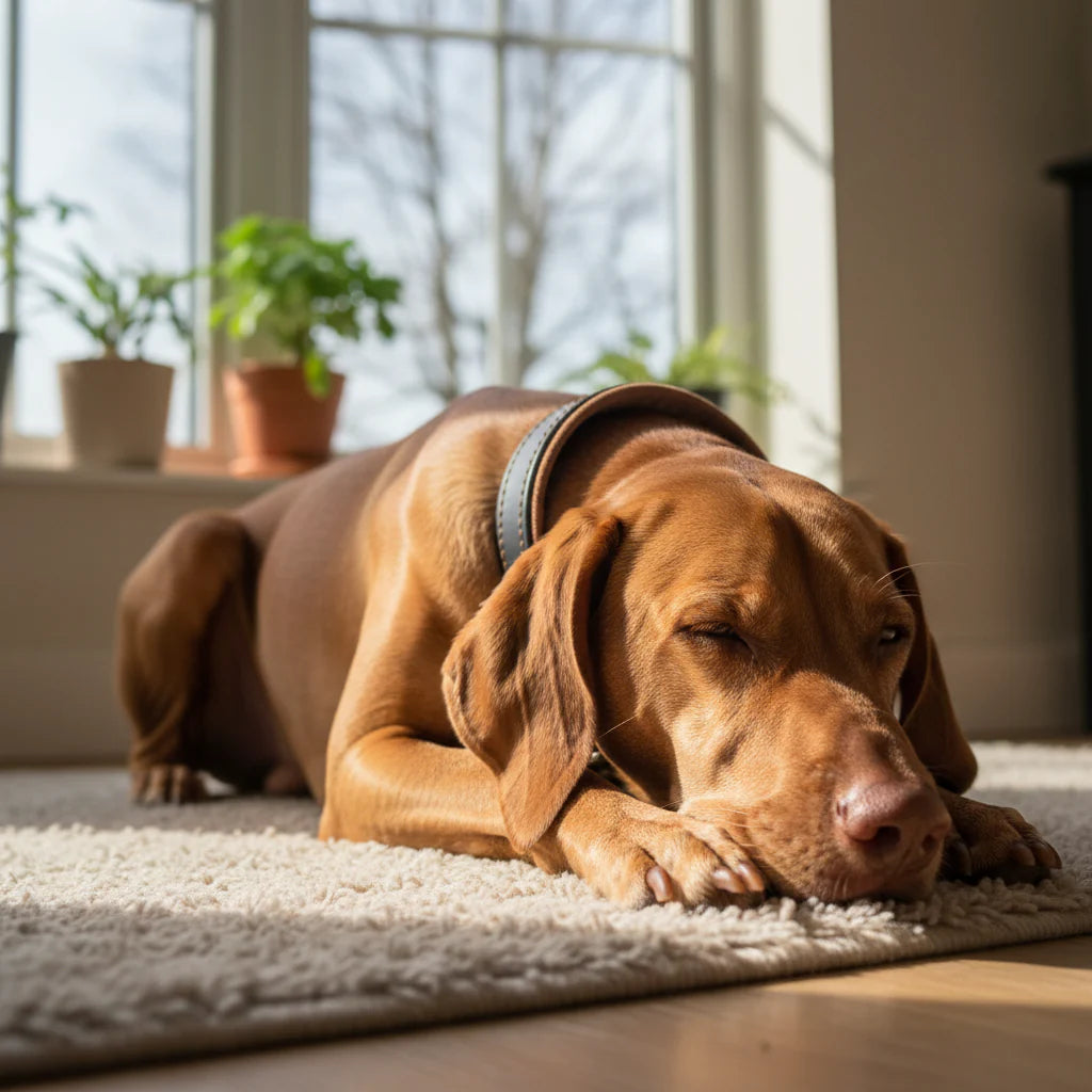 Zugstopp-Lederhalsband 'Wildfang' Schwarz