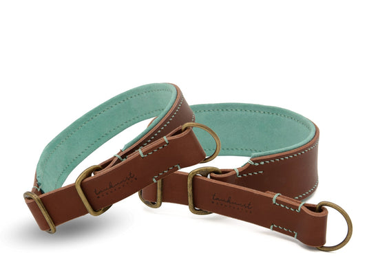 Zugstopp-Lederhalsband 'Wildfang' Braun